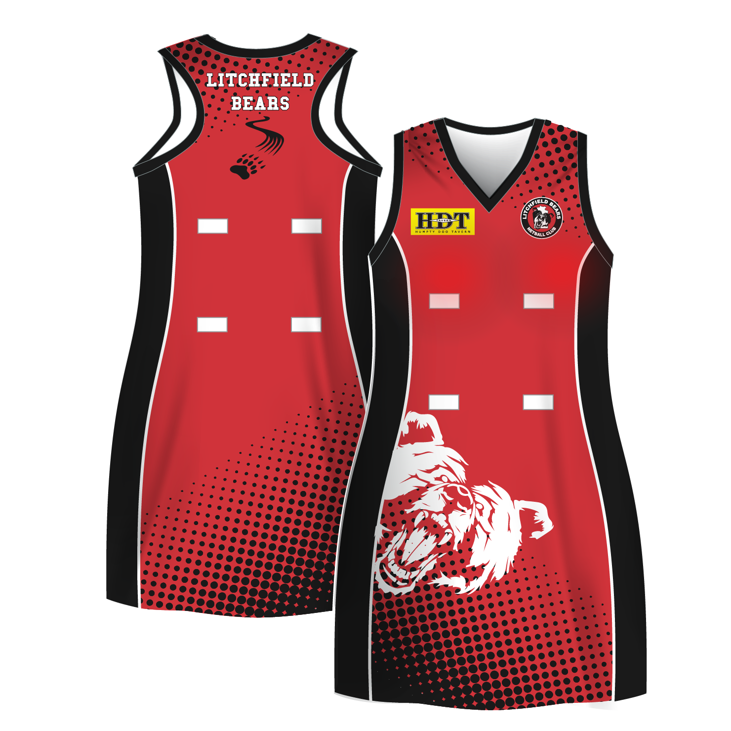 Wholesale customized your design sublimation netball dress uniform
