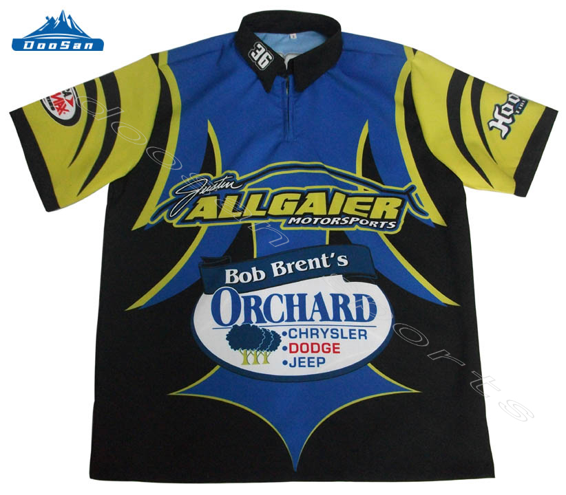 Custom Sublimation Popular Car Racing Shirts Wholesale Mens Blank Pit Racing Shirts
