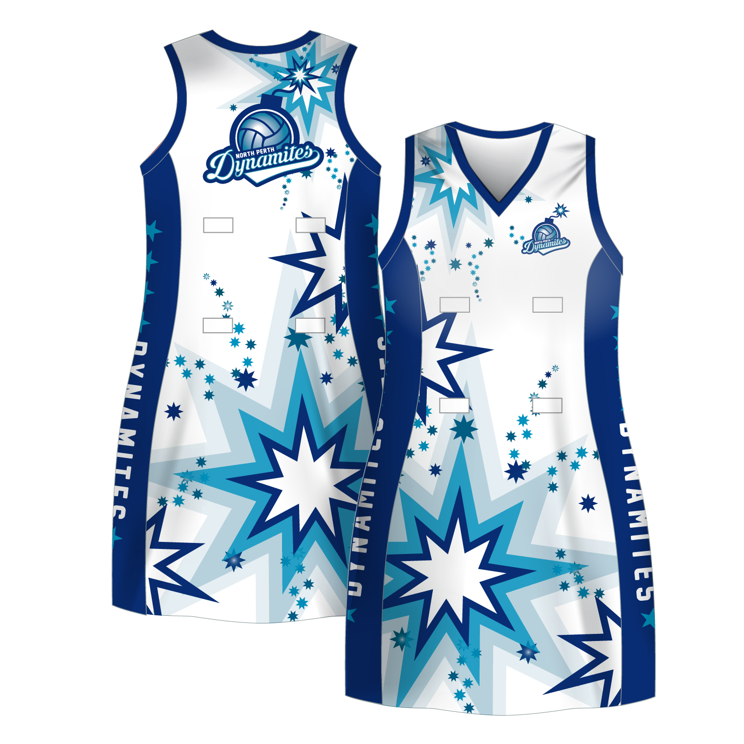 custom sublimation girls women team netball uniforms dresses with bibs