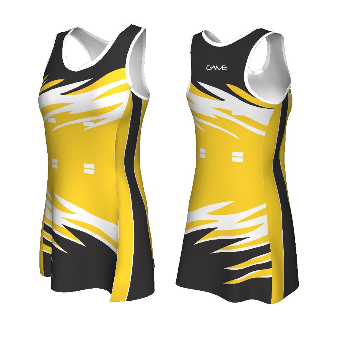 Custom Designed Netball Bibs 4 way stretch mesh eyelet A-Line Mesh Dress Netbal