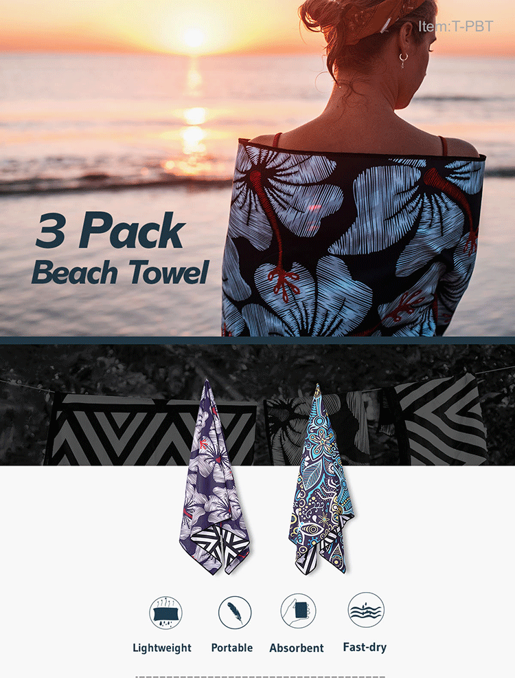 Custom Adults Luxury Polyester Sublimation Printed large towel bath towel