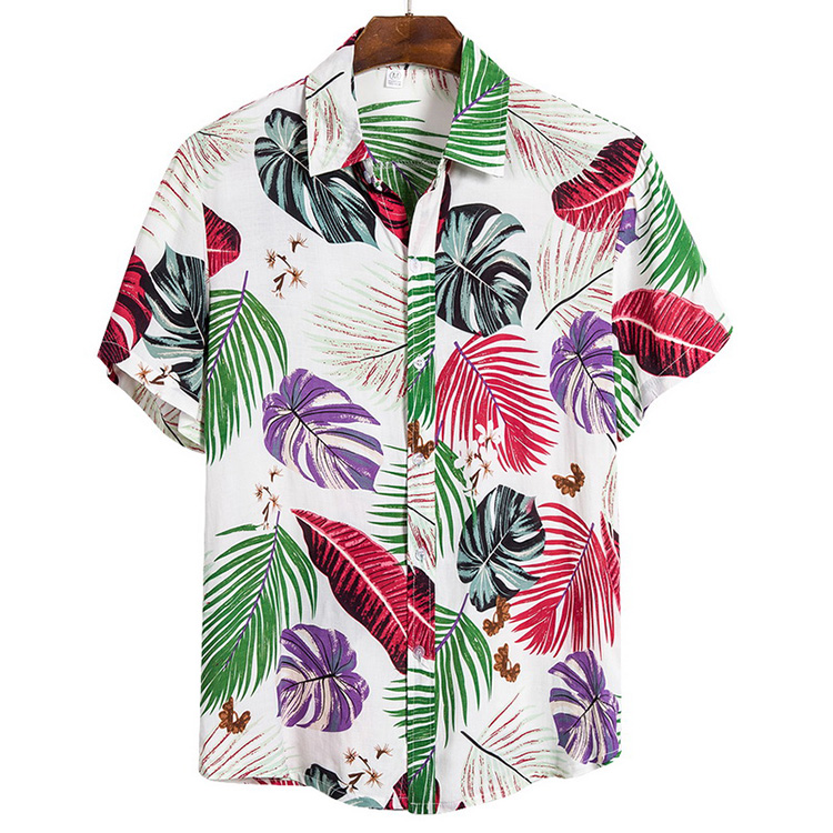 Custom Made 100%   Hawaiian Shirts Anti-pilling Skulls For Men Breathable jersey