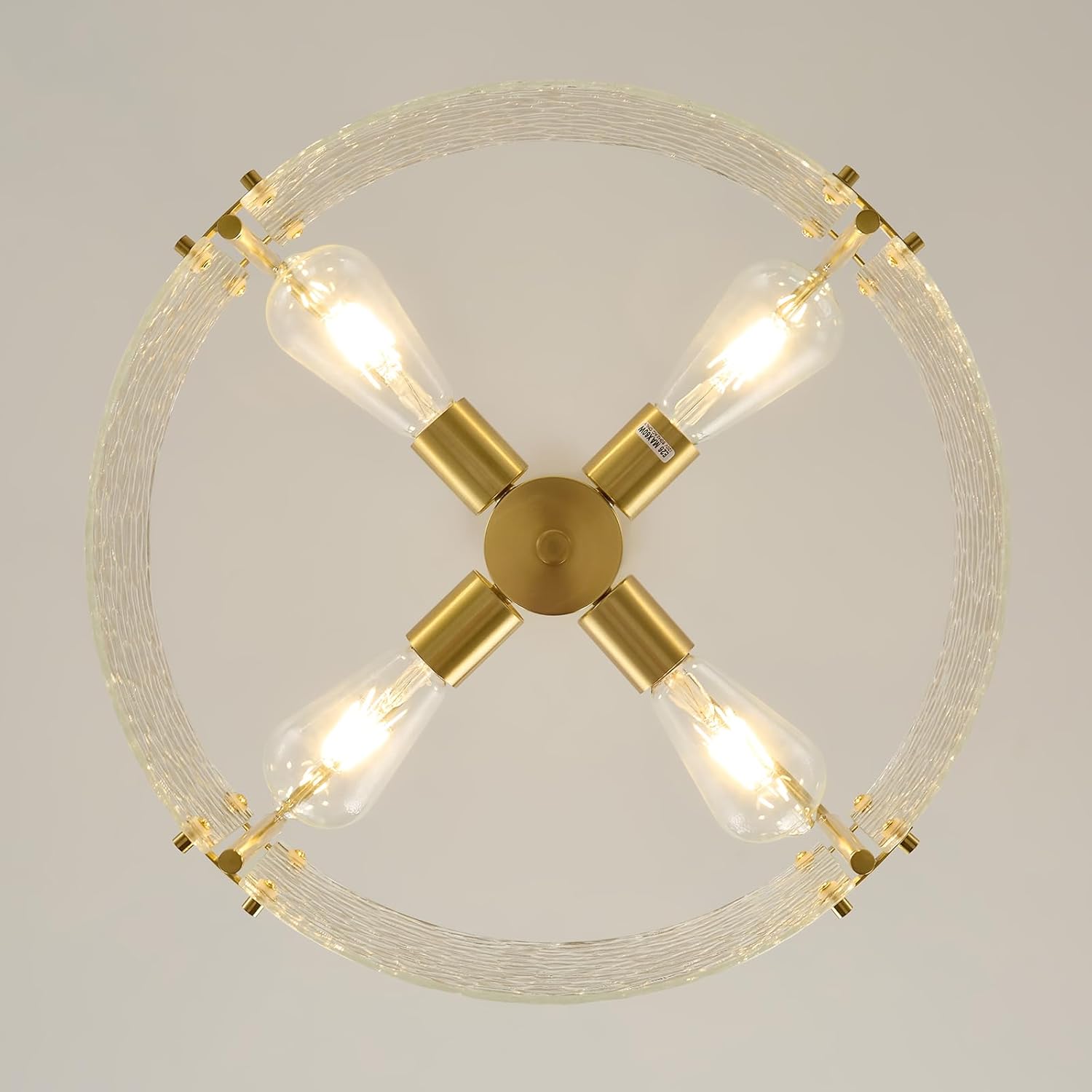 Modern Gold Semi Flush Mount & Pendant Light - Adjustable Dual Use Crystal Glass Drum Ceiling Fixture