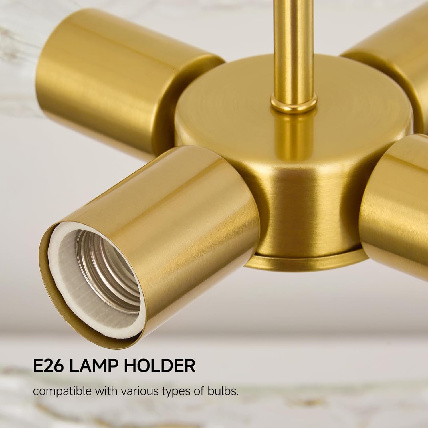 Modern Gold Semi Flush Mount & Pendant Light - Adjustable Dual Use Crystal Glass Drum Ceiling Fixture