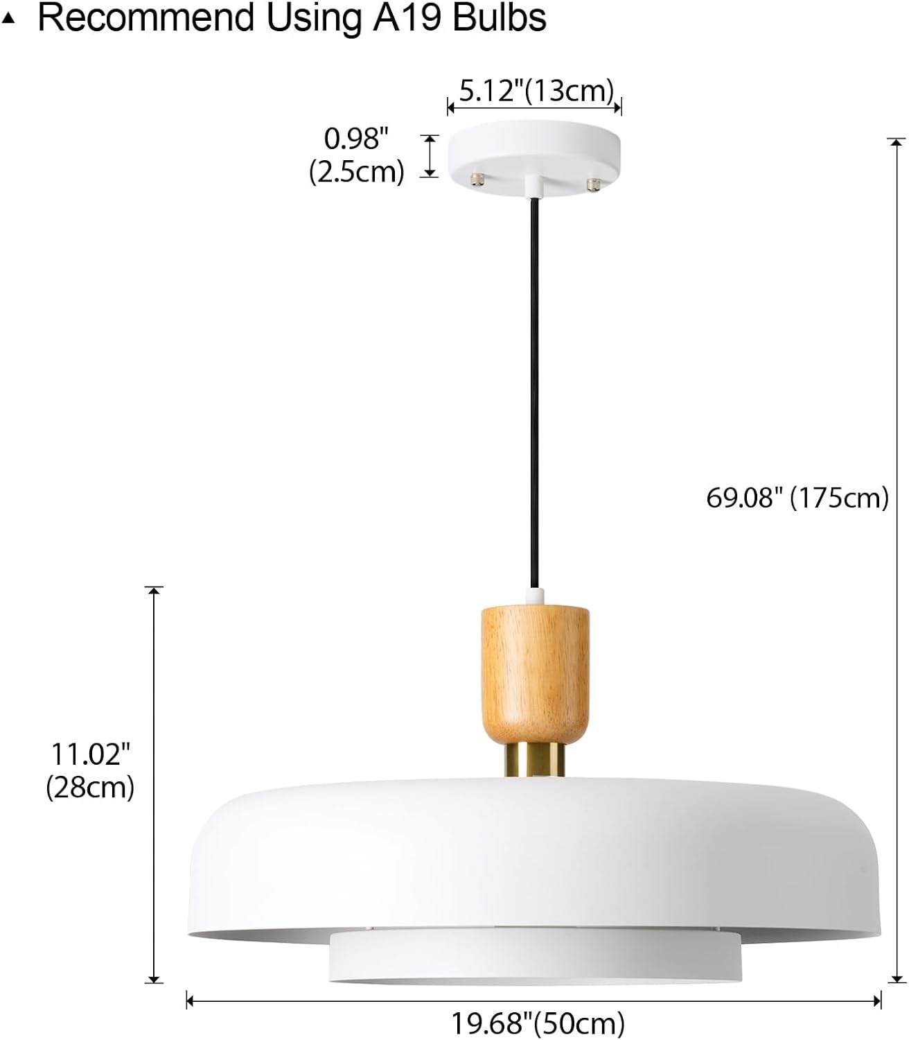Modern Nordic Wooden Pendant Light - Adjustable Height LED Ceiling Lamp
