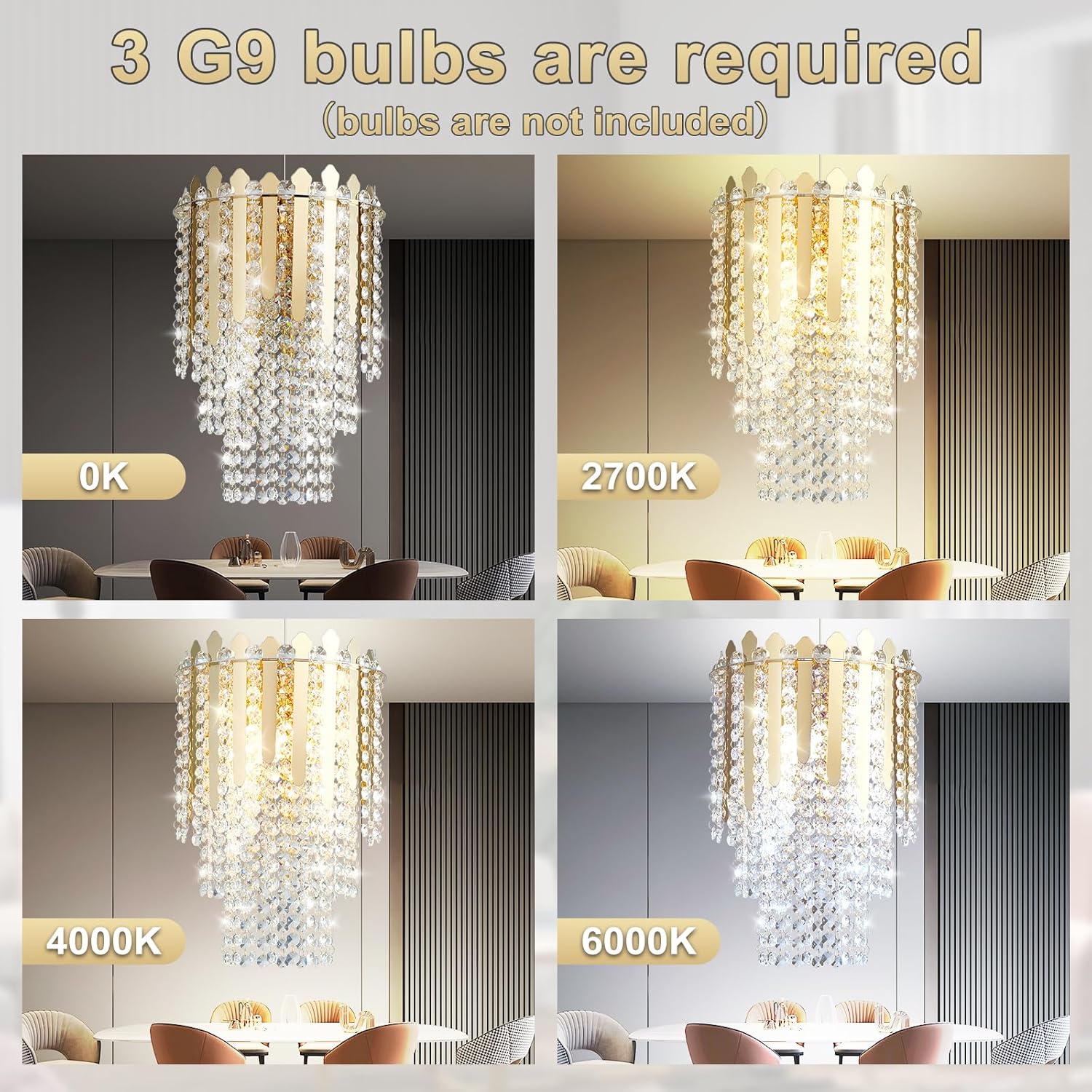 Mini Gold Crystal Chandelier Pendant Light - Adjustable LED Ceiling Fixture