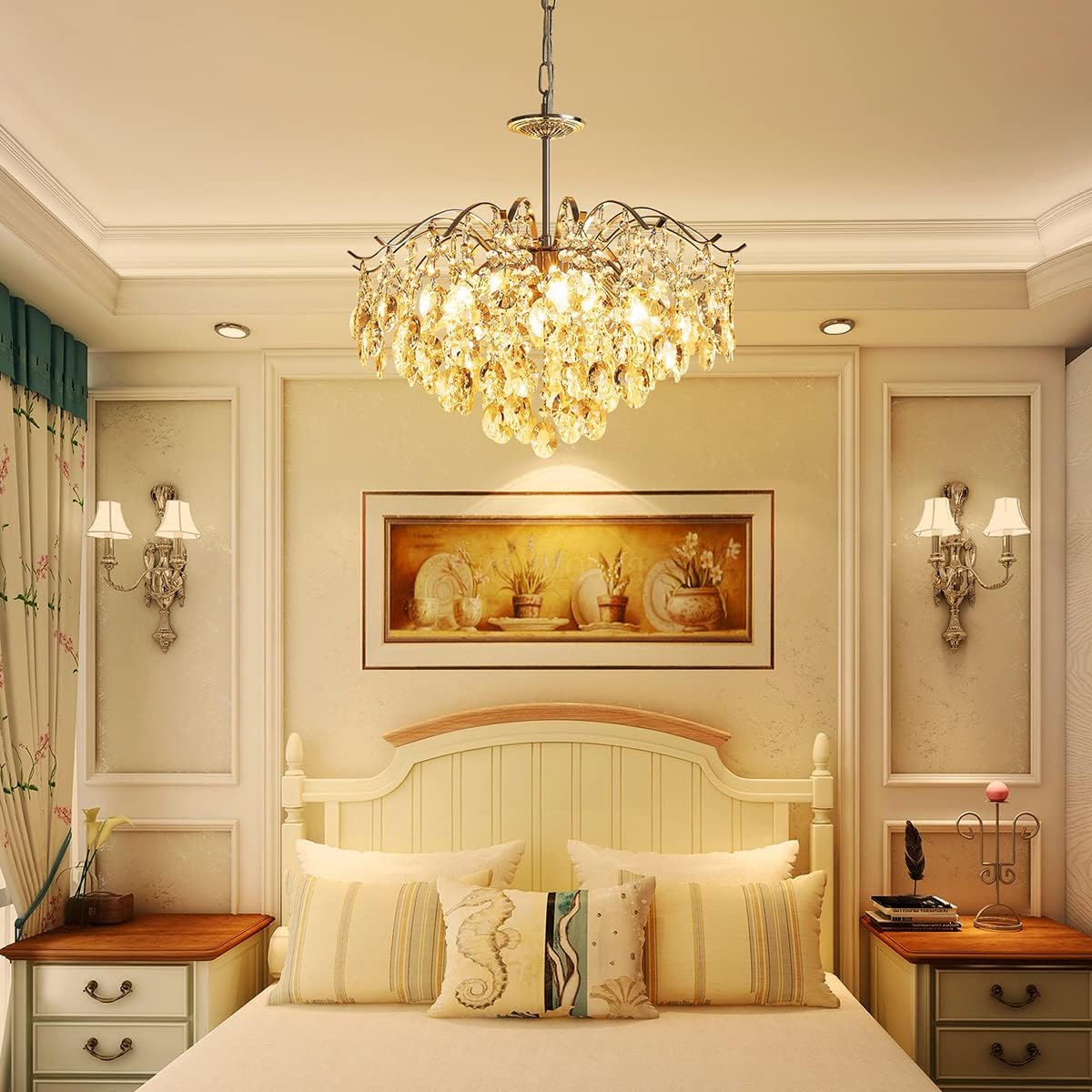 Modern Silver K9 Crystal Chandelier - Adjustable LED Luxury Pendant Light for Dining Room & Living Room