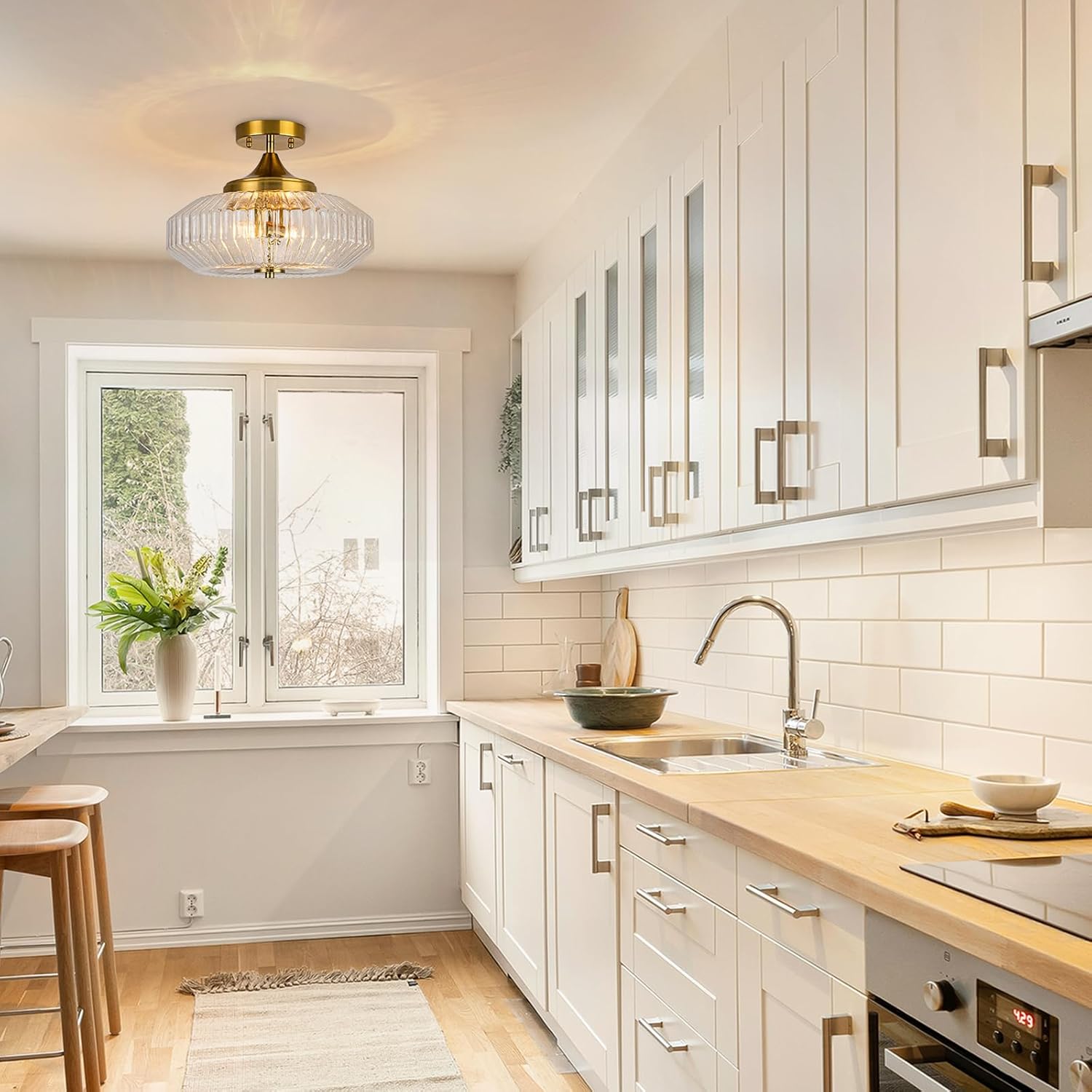 Luxury Gold Crystal Pendant Ceiling Light Adjustable Modern Round Chandelier