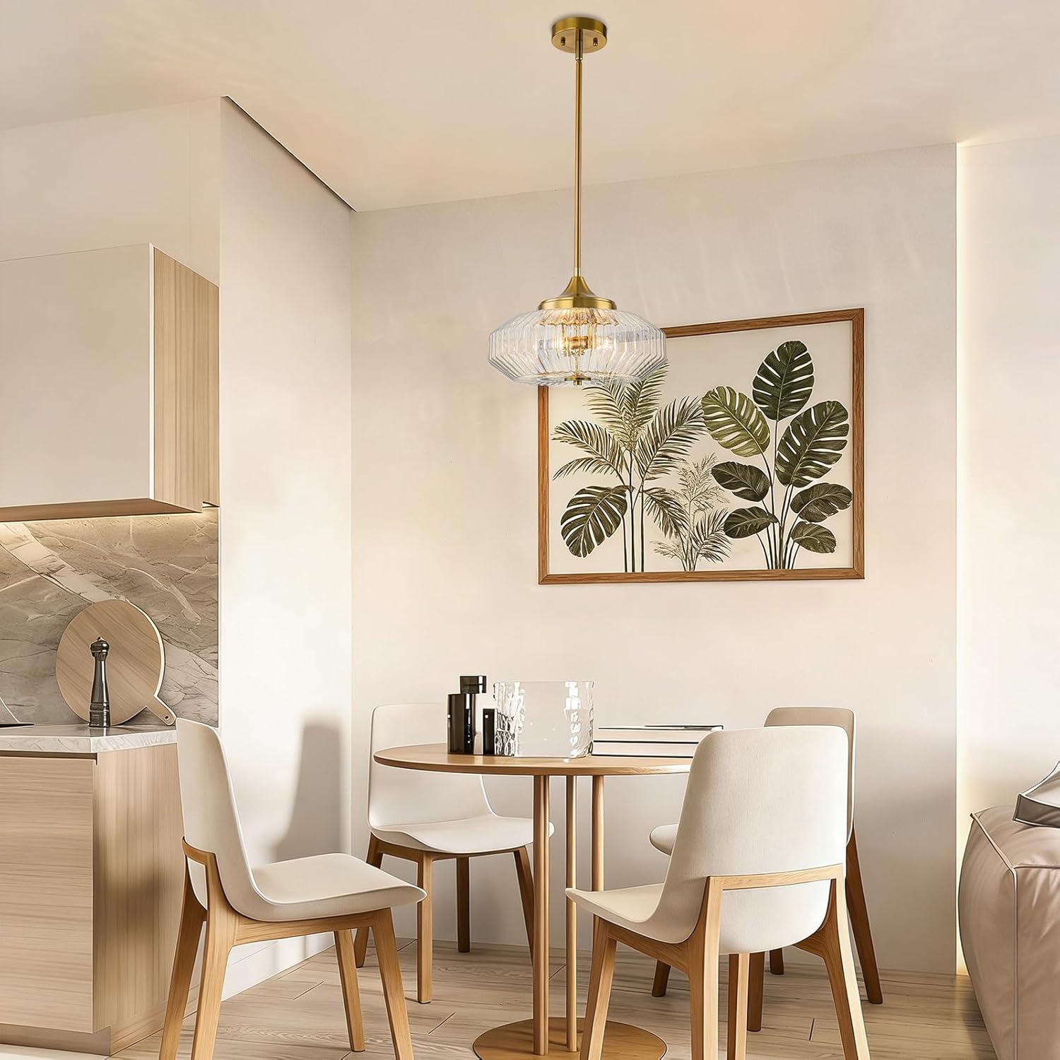 Luxury Gold Crystal Pendant Ceiling Light Adjustable Modern Round Chandelier