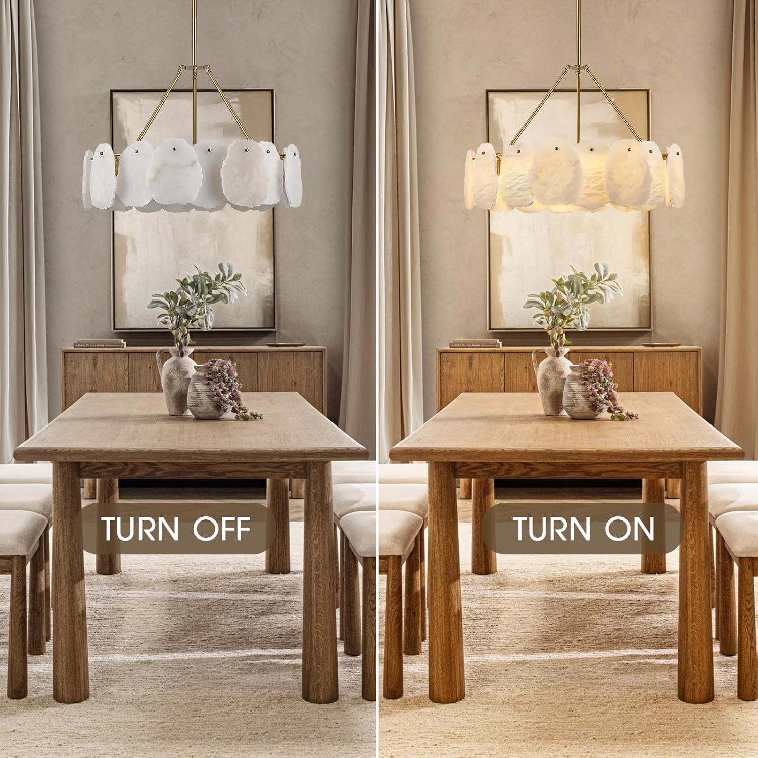 Modern Gold Alabaster Pendant Chandelier 24 Inch Adjustable Ceiling Light for Dining Room