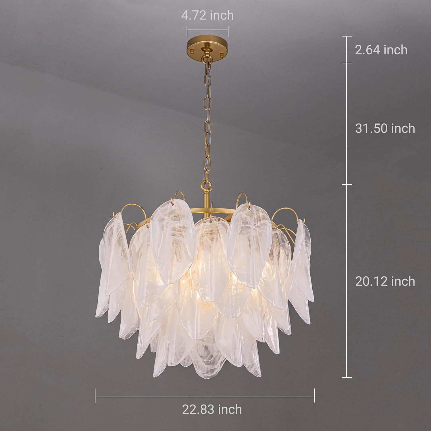 Luxury European Crystal Chandelier – Adjustable Tiered Gold Pendant Light with Leaf Glass Panels