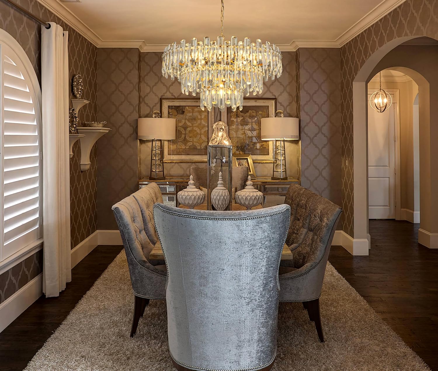 Modern Luxury Large K9 Crystal Chandelier – Gold Multi-Tier Adjustable Height LED Pendant Light Ø80cm