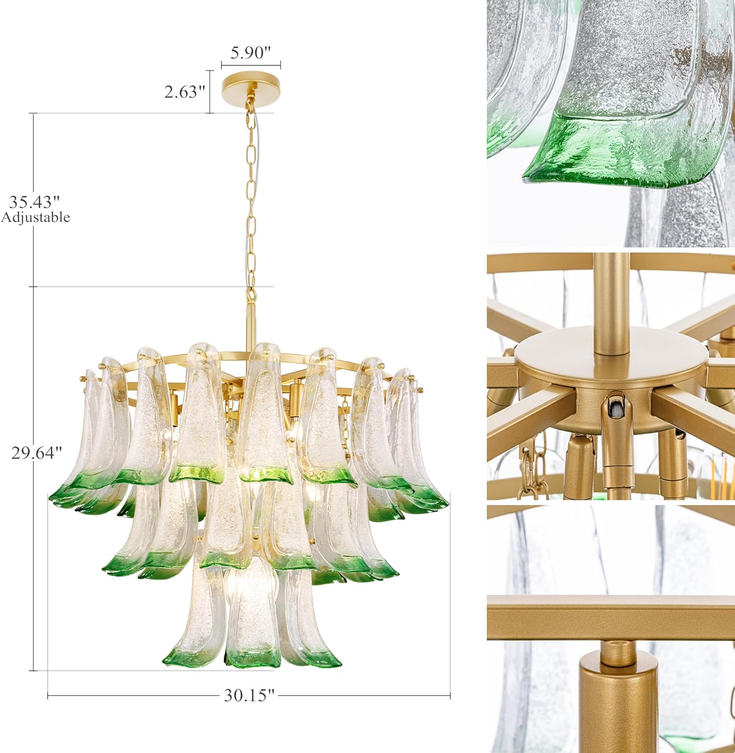 Modern Art Glass Chandelier - 30