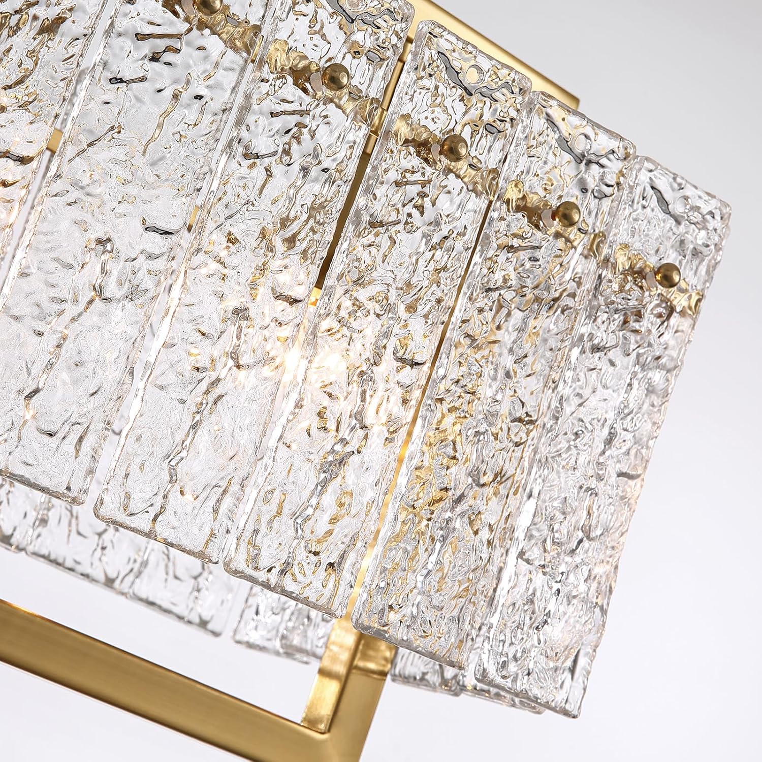 Modern Gold Rectangular Crystal Chandelier - 41.34