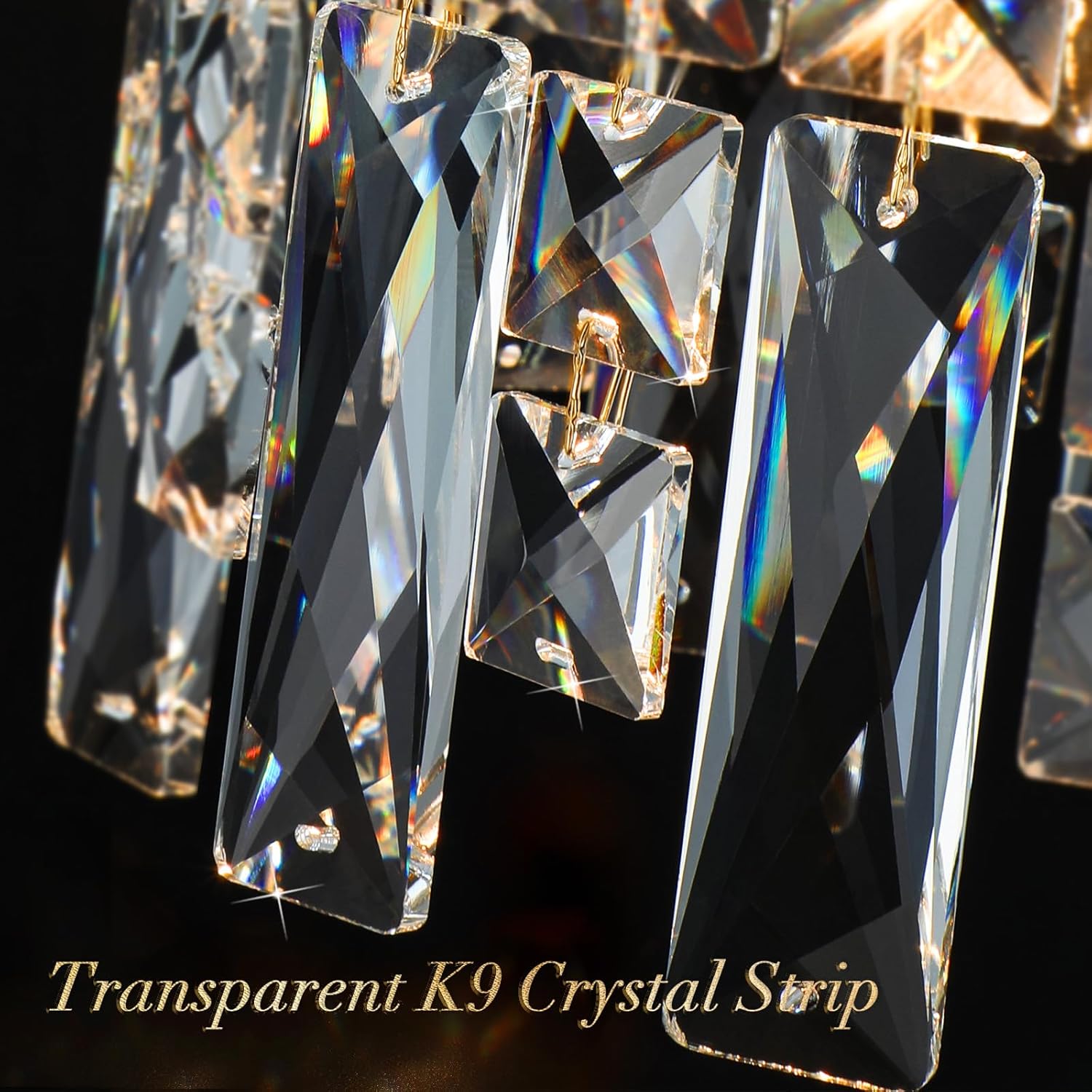 Luxury Round Crystal Chandelier – 8-Light Adjustable Pendant with K9 Crystals for Dining Room, Bedroom, Living Room