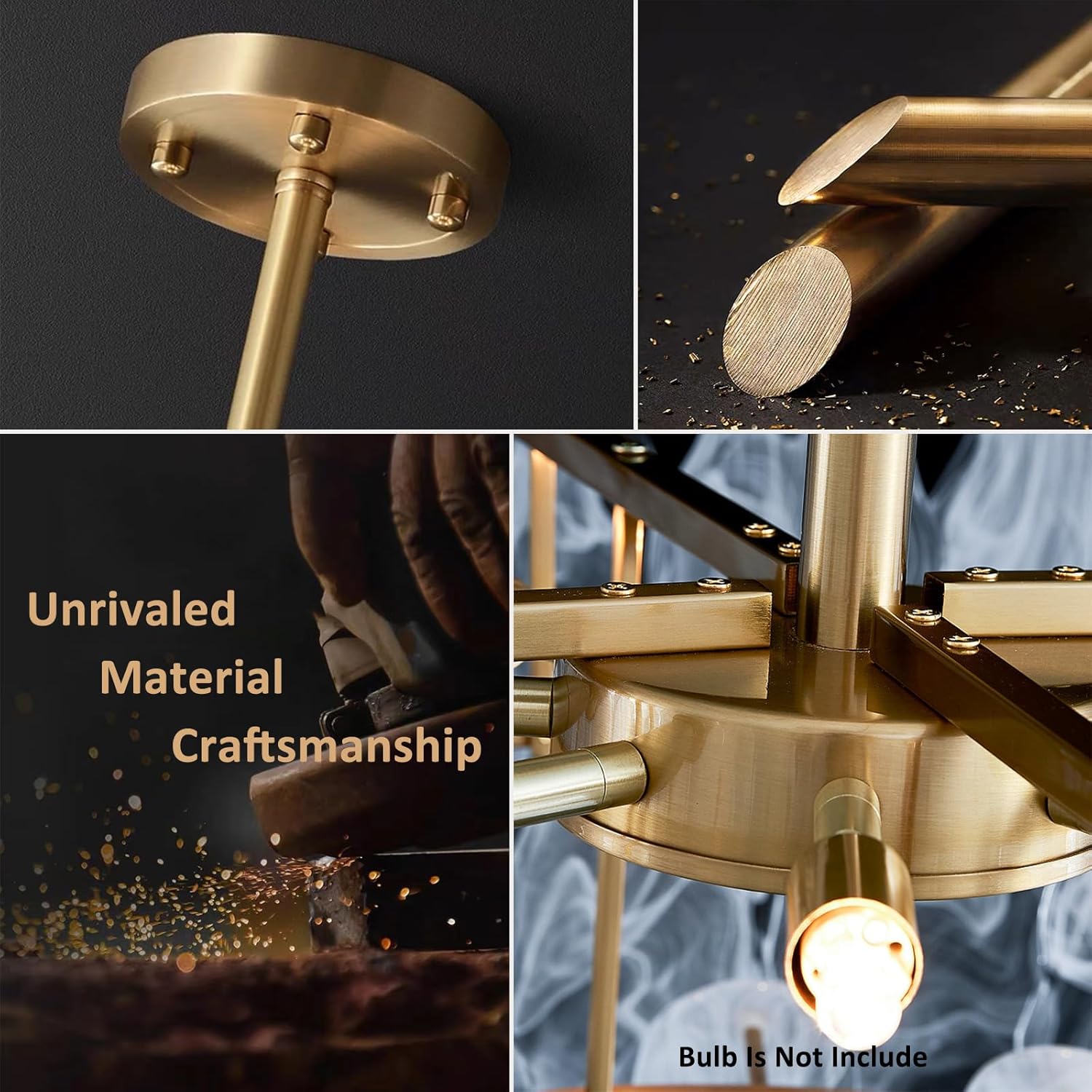 Luxury Brass Cloud Glass Chandelier Pendant Light - 6-Light Modern Fixture