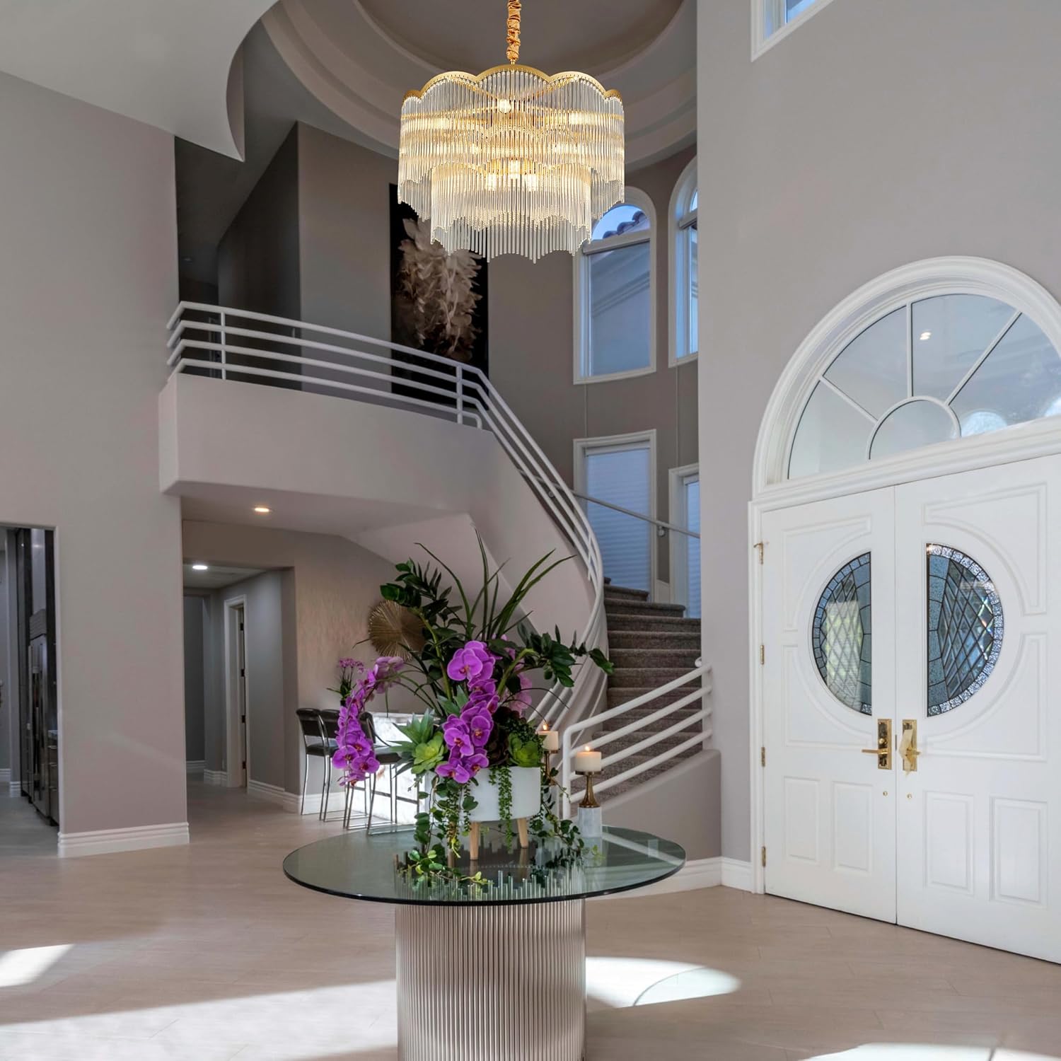 Luxury Gold Crystal Tiered Chandelier Pendant Light