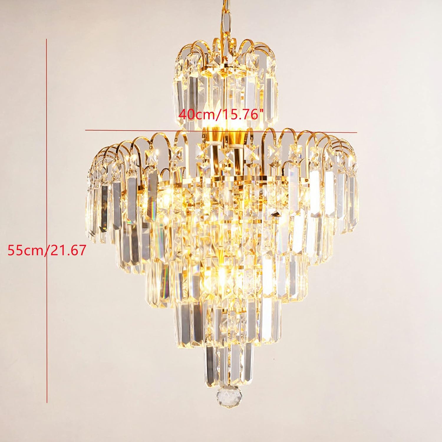 Luxury Gold Multi-Tier Crystal Chandelier Pendant Light