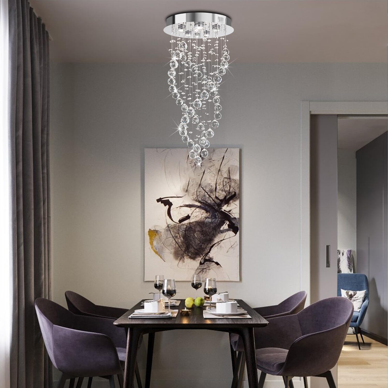 Modern Spiral K9 Crystal Chandelier Ceiling Light – 15