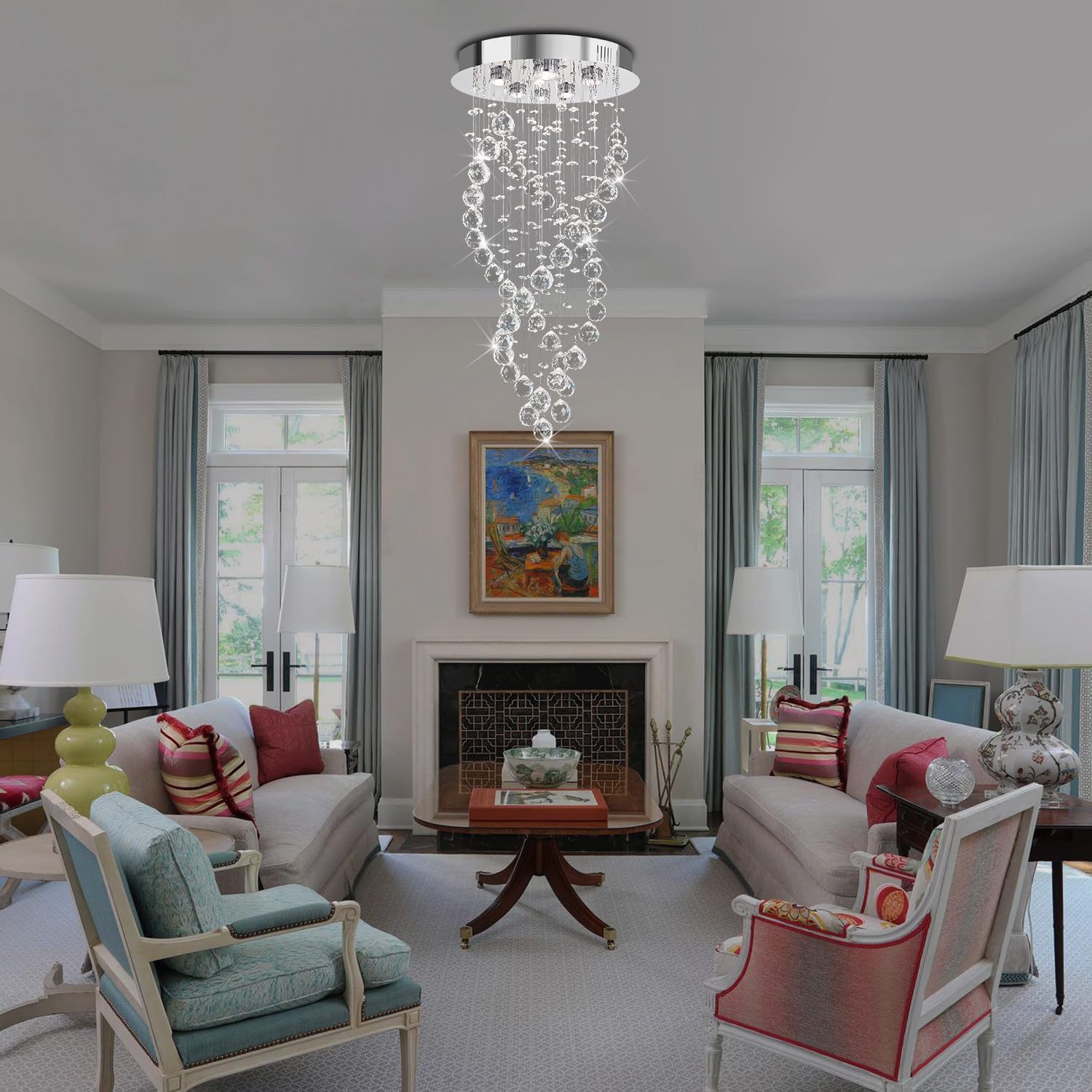 Modern Spiral K9 Crystal Chandelier Ceiling Light – 15