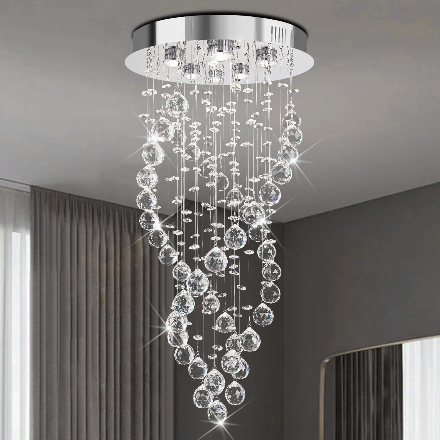 Modern Spiral K9 Crystal Chandelier Ceiling Light – 15