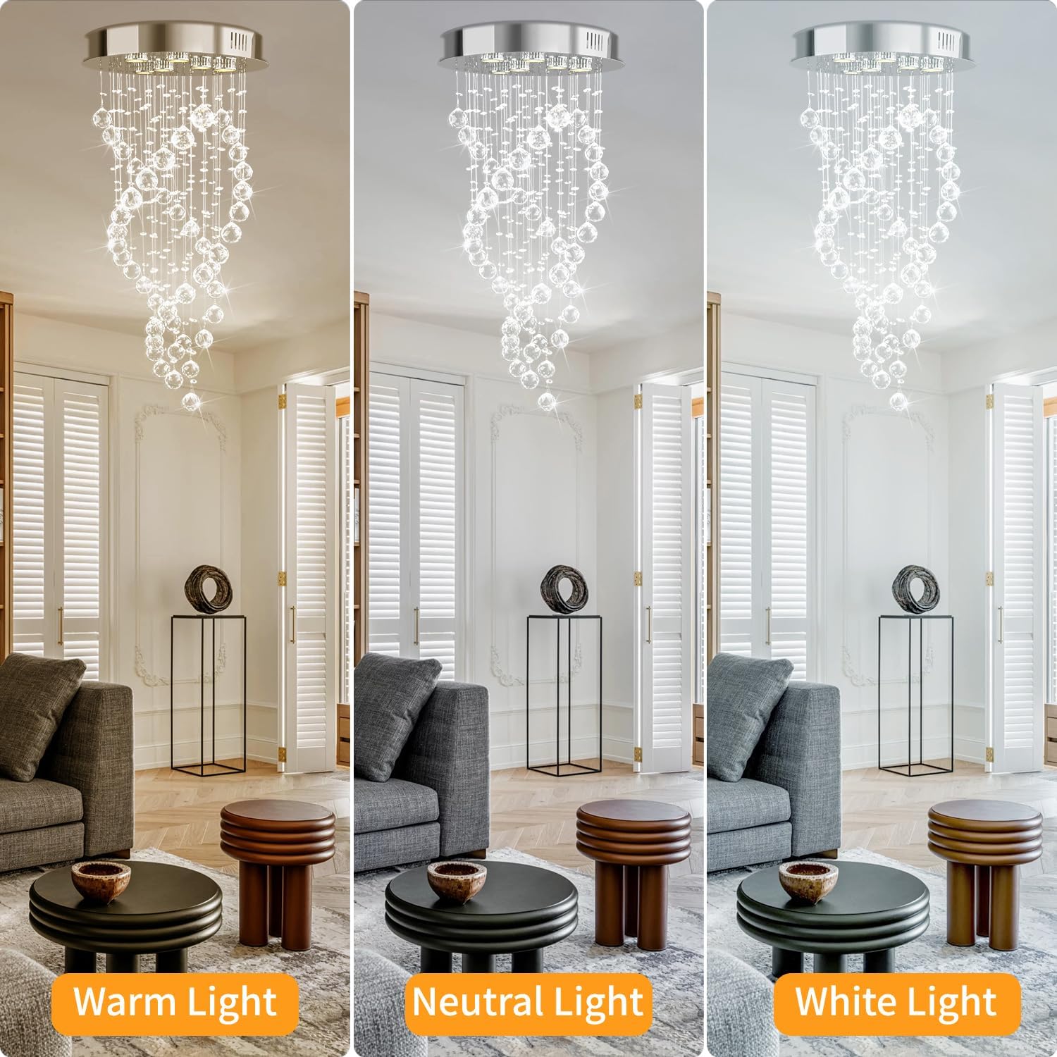 Modern Spiral K9 Crystal Chandelier Ceiling Light – 15