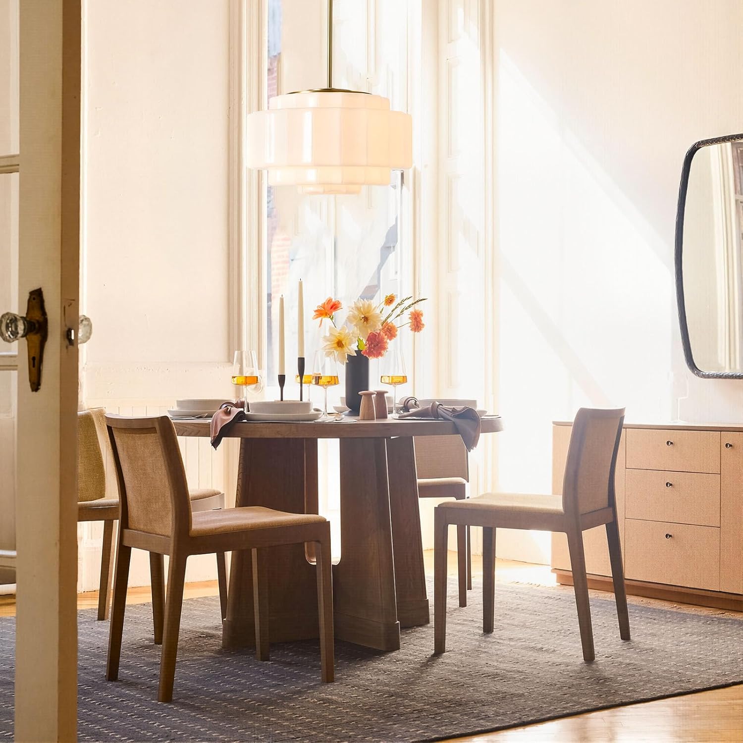 Modern Milk White Glass Pendant Light Gold Adjustable Ceiling Chandelier