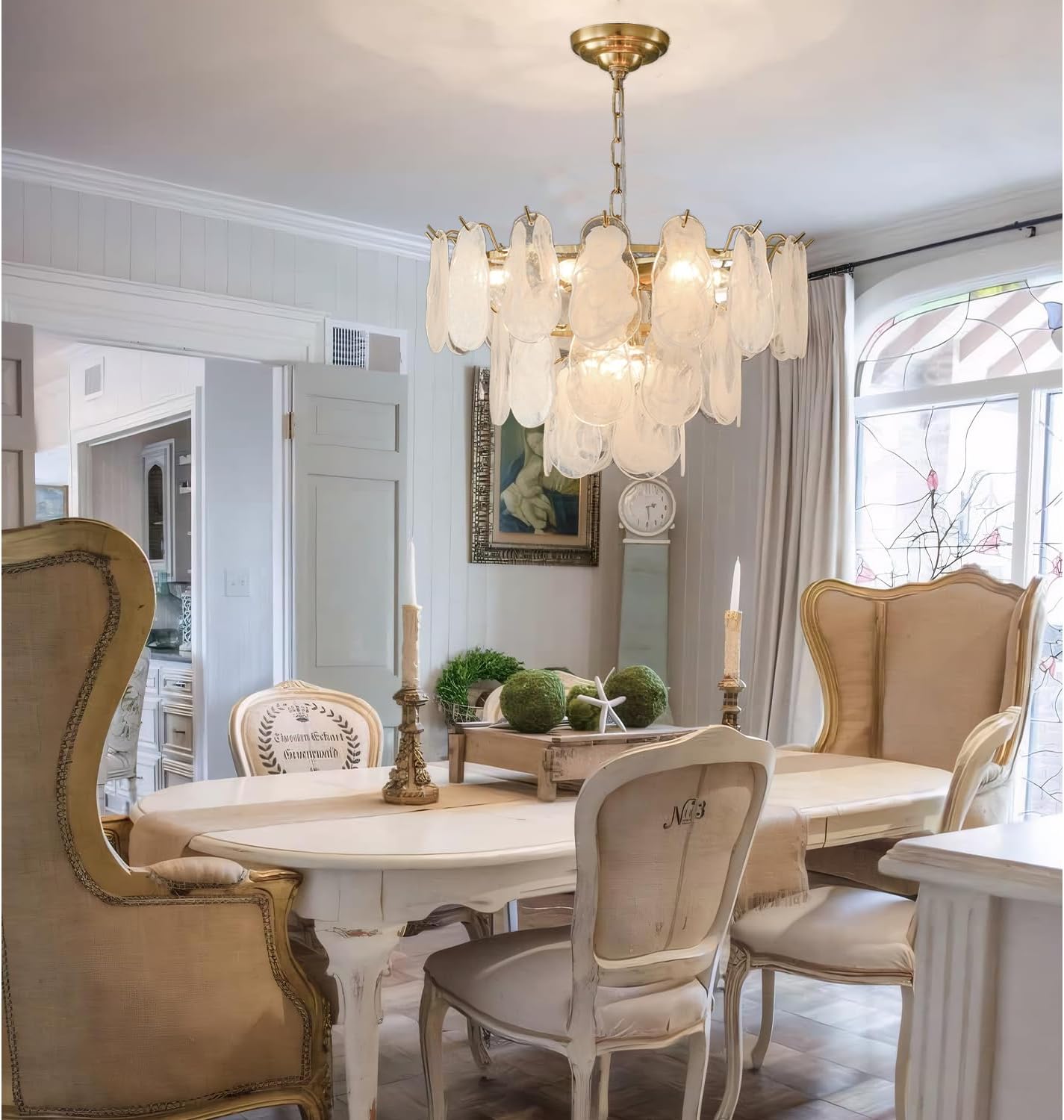 Modern Cloudy Glass Chandelier - 23.6