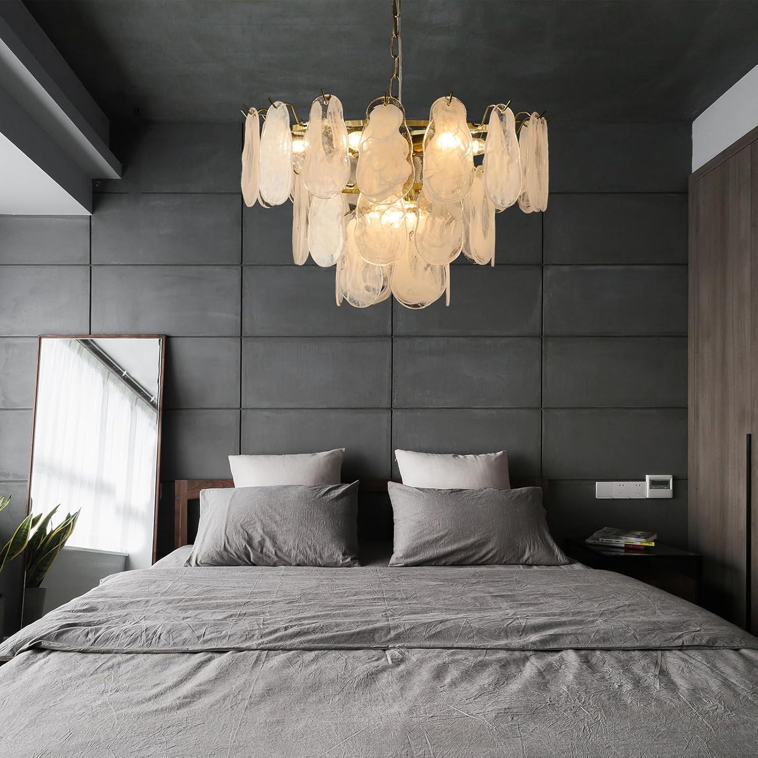 Modern Cloudy Glass Chandelier - 23.6