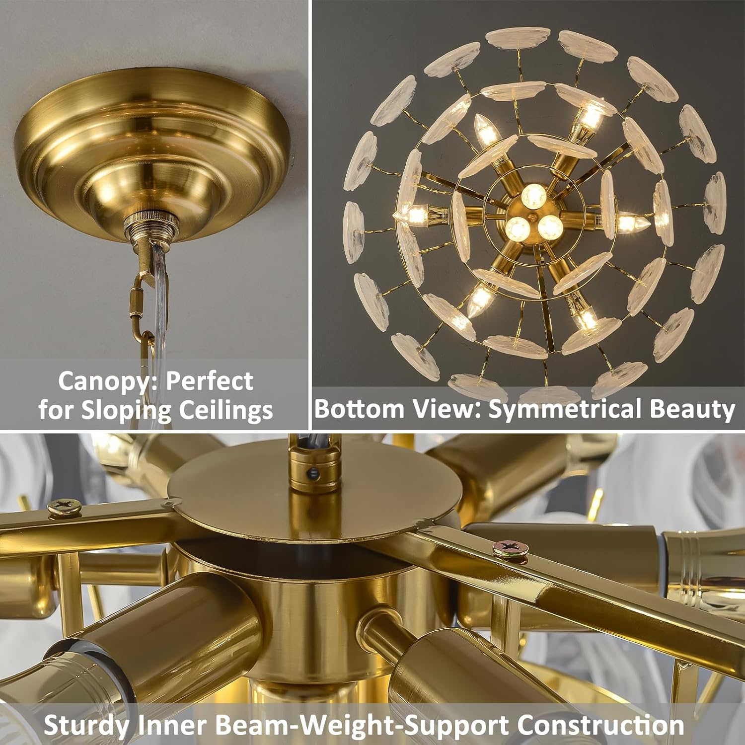 Modern Cloudy Glass Chandelier - 23.6