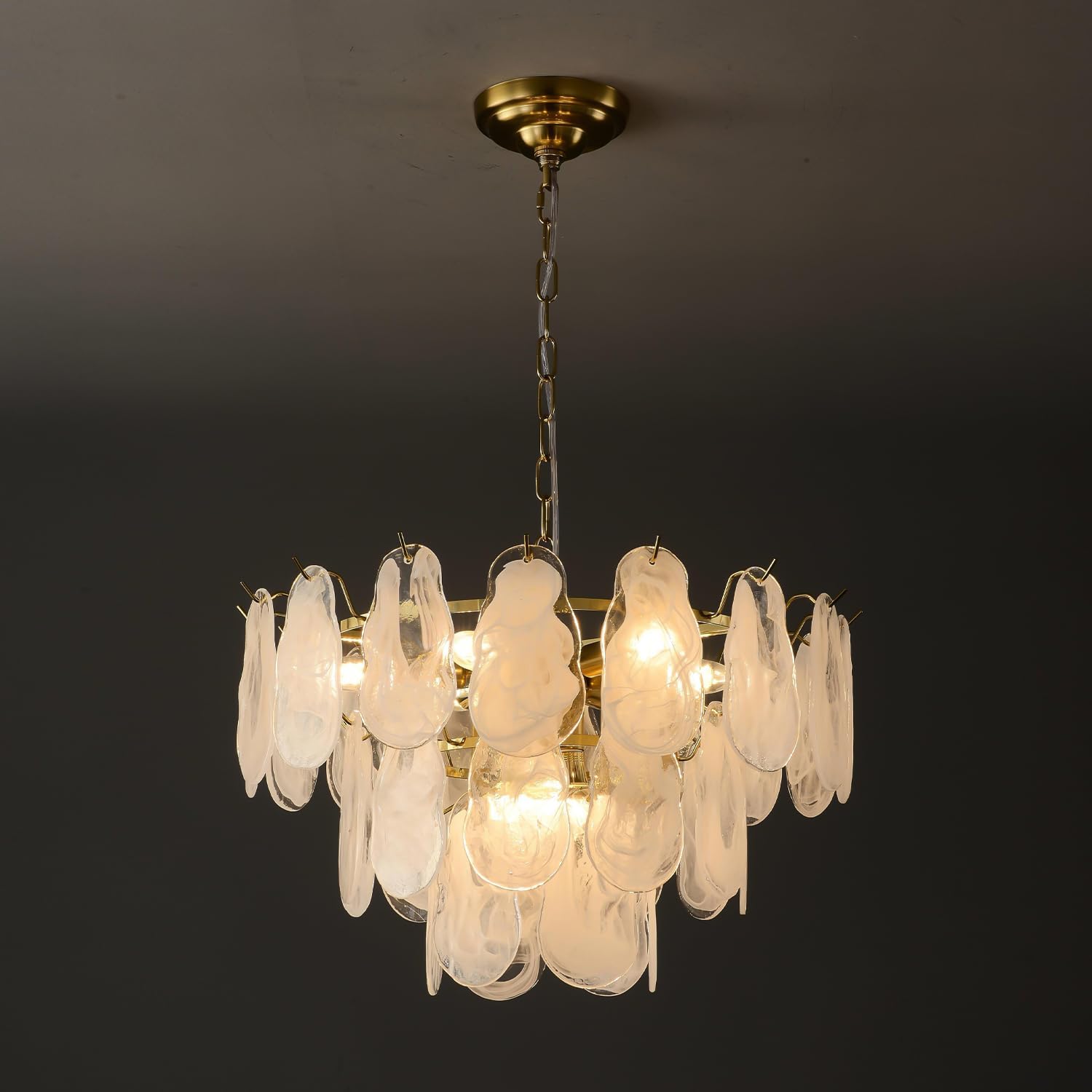 Modern Cloudy Glass Chandelier - 23.6
