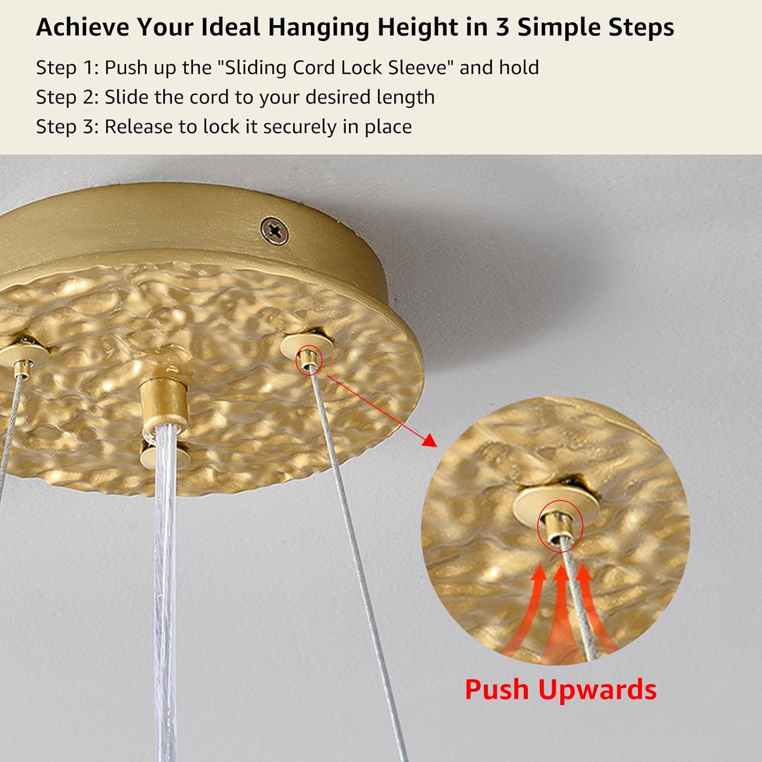 Modern Gold Coastal Chandelier with Adjustable Height, 24'' Wide Tree Branch Design with 61 Crystals, 8-Light E12 Pendant Ceiling Fixture