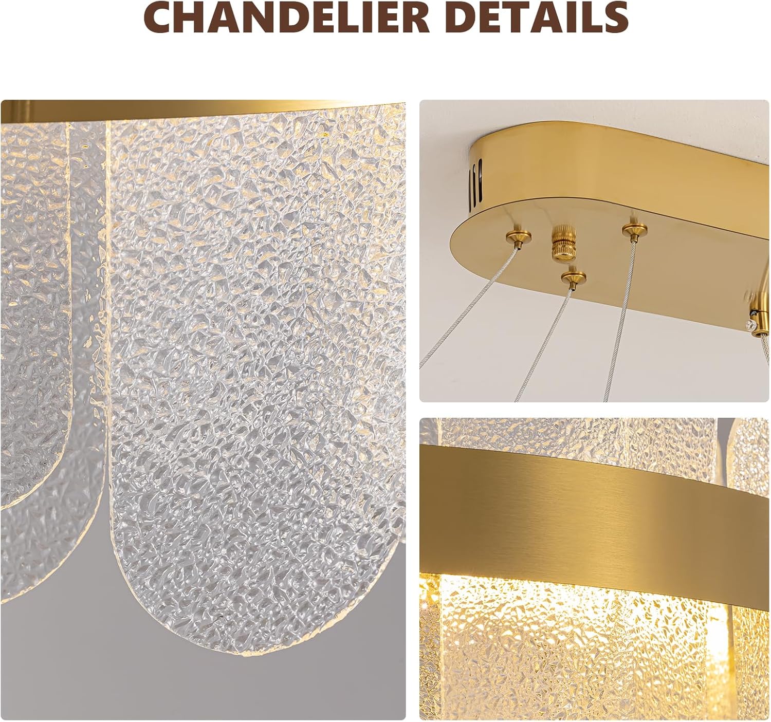 Modern Oval LED Bubble Glass Chandelier – Brass Gold Dimmable Pendant Light for Kitchen Island, Bar & Dining Area