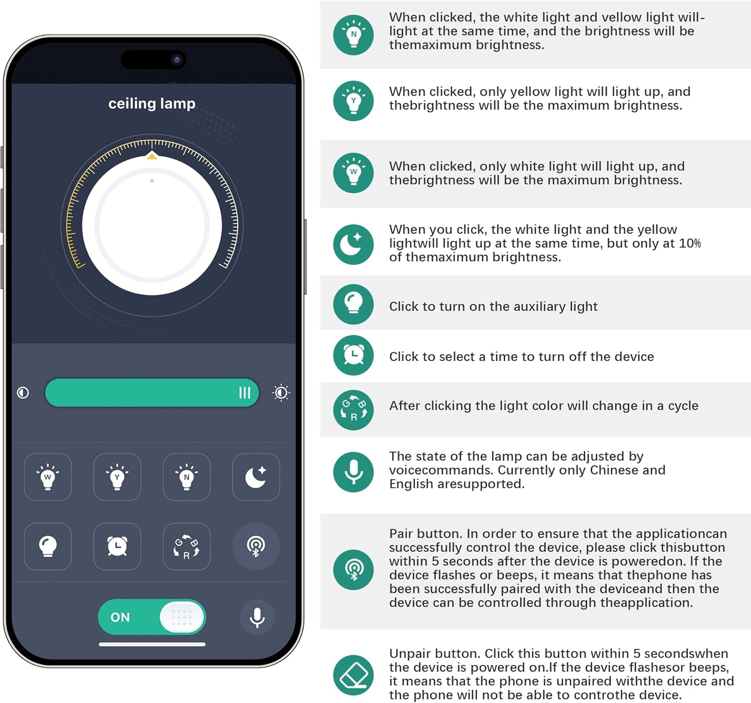 Modern Smart Dimmable LED Crystal Ceiling Light - Remote & App Control, Rectangular Design