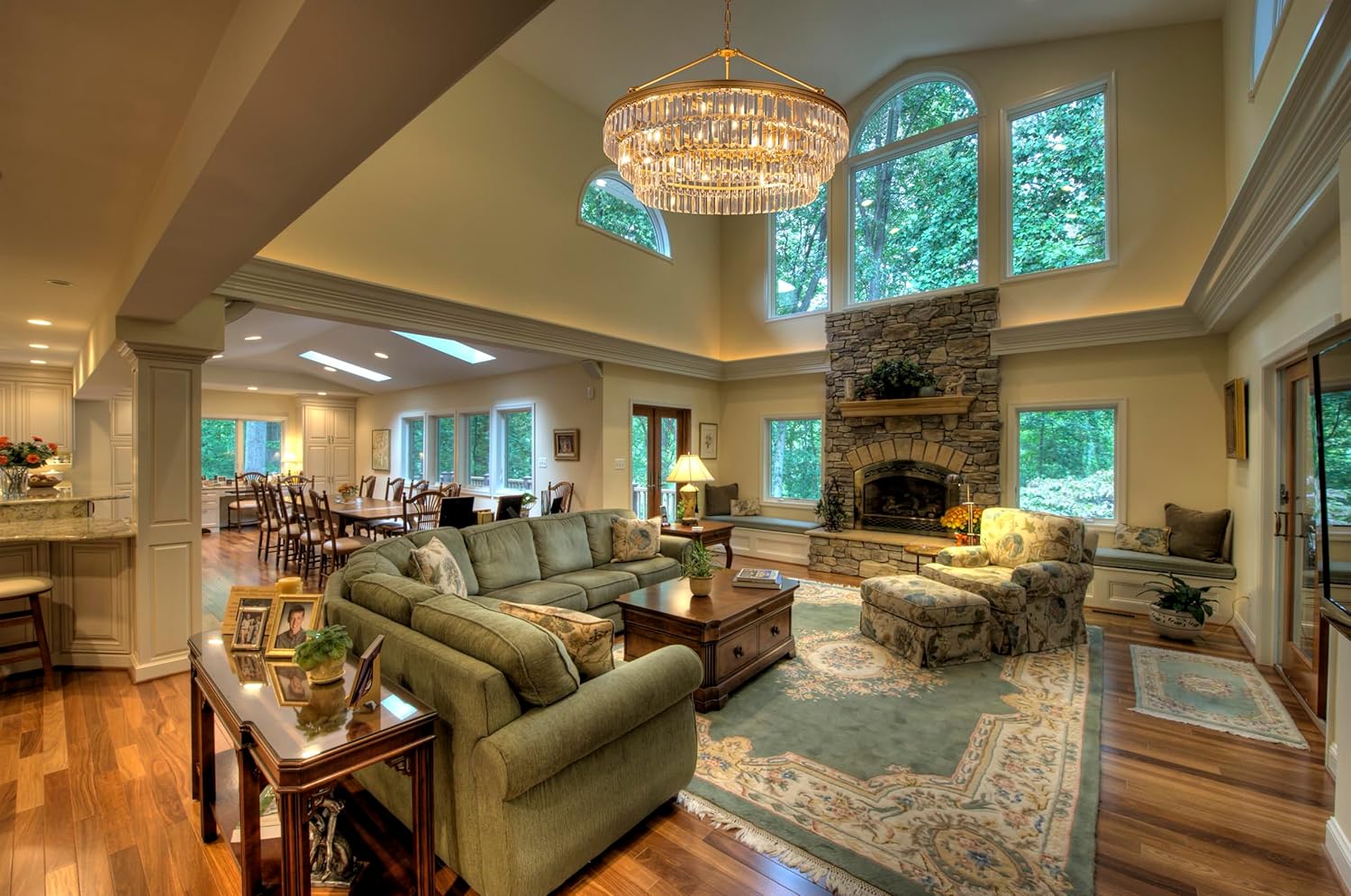 Luxury Round Tiered Crystal Chandelier – Modern Gold LED Pendant Light with Adjustable Chain