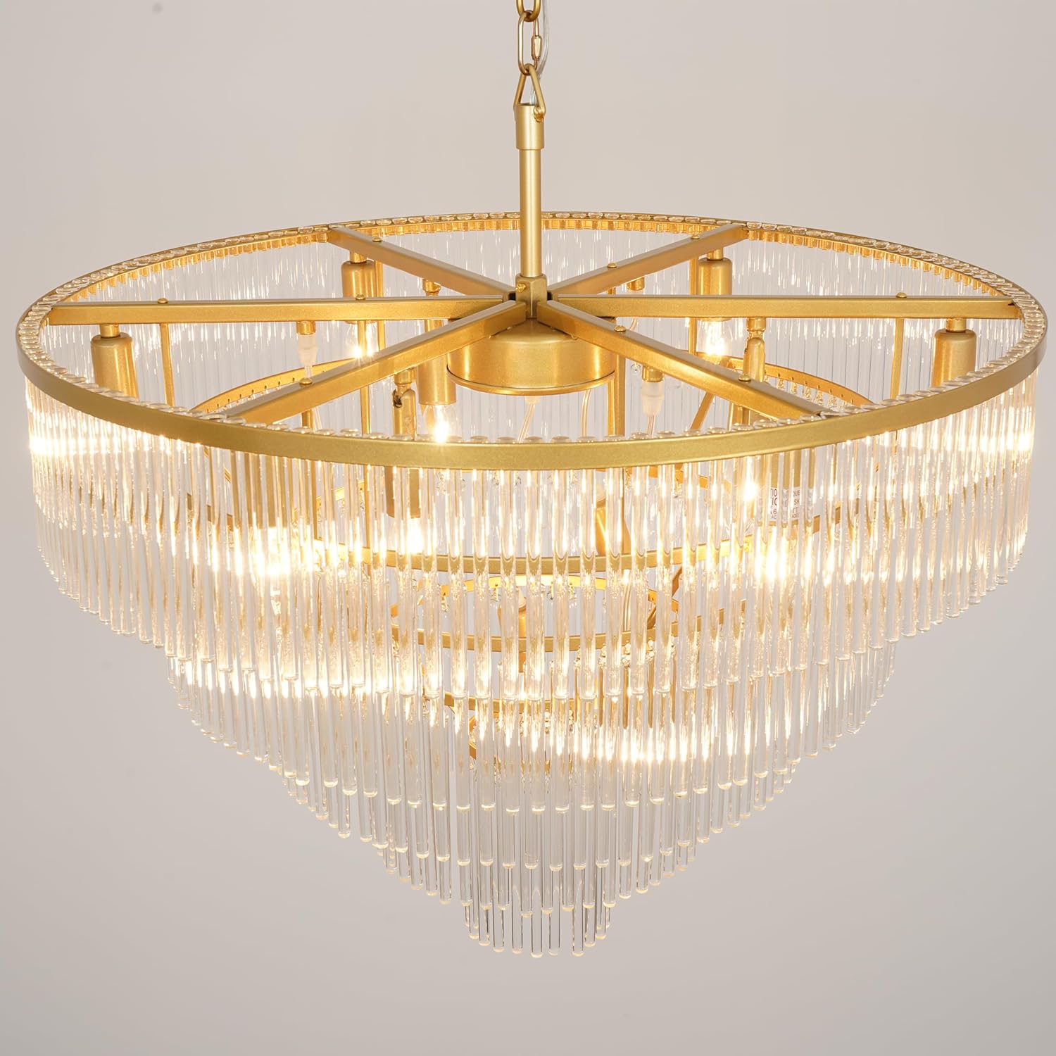 Luxury 5-Tier Gold Crystal Chandelier - 27.5