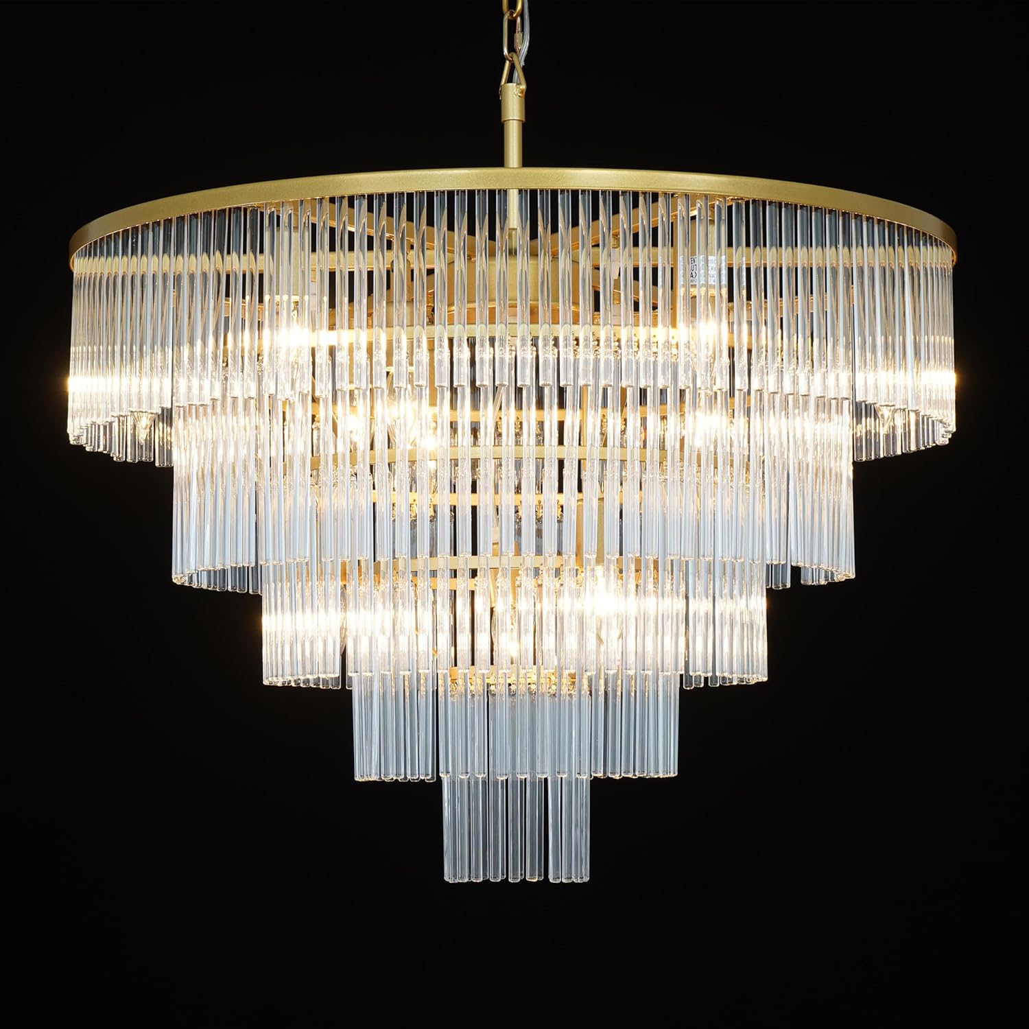 Luxury 5-Tier Gold Crystal Chandelier - 27.5