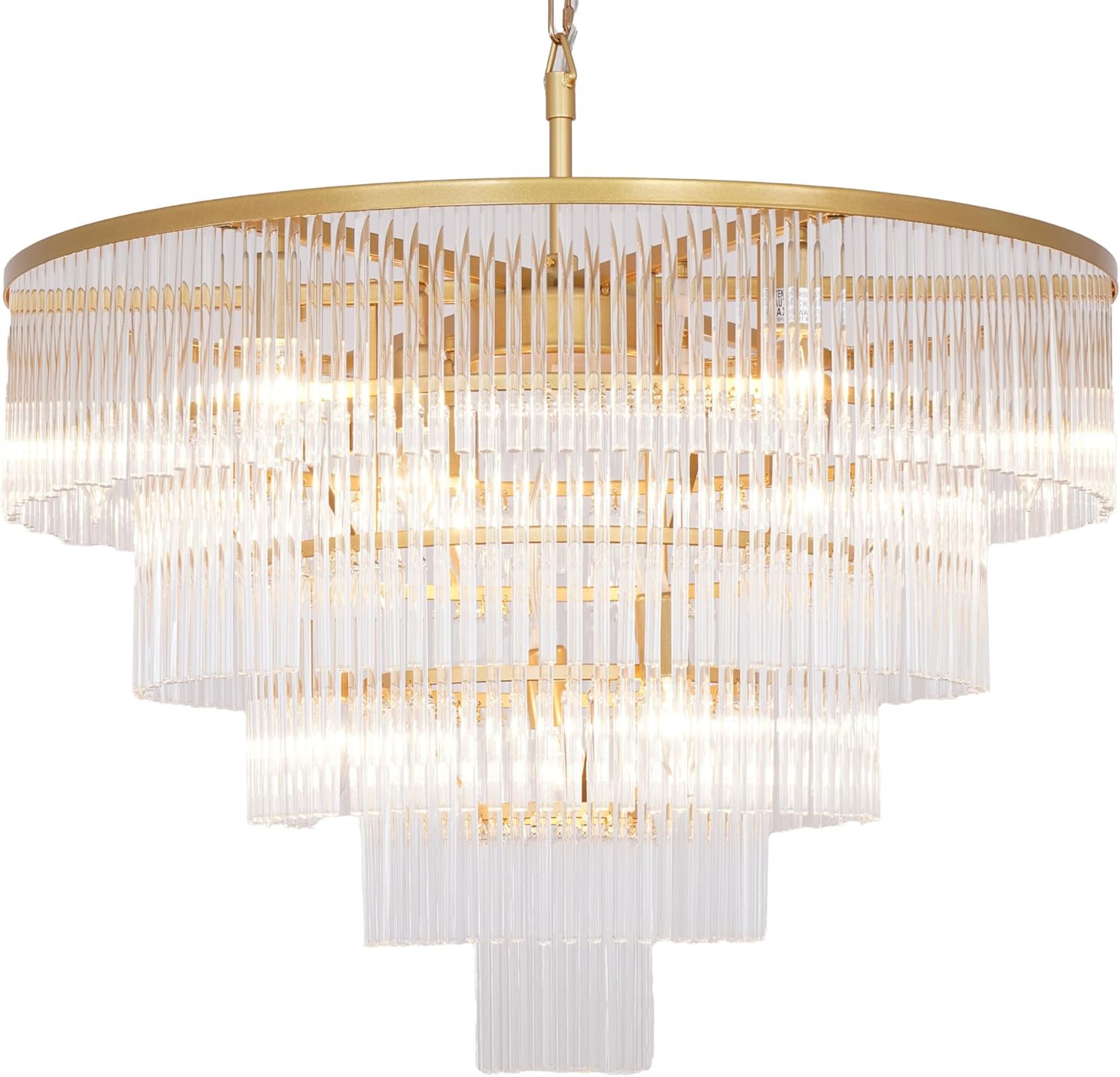 Luxury 5-Tier Gold Crystal Chandelier - 27.5