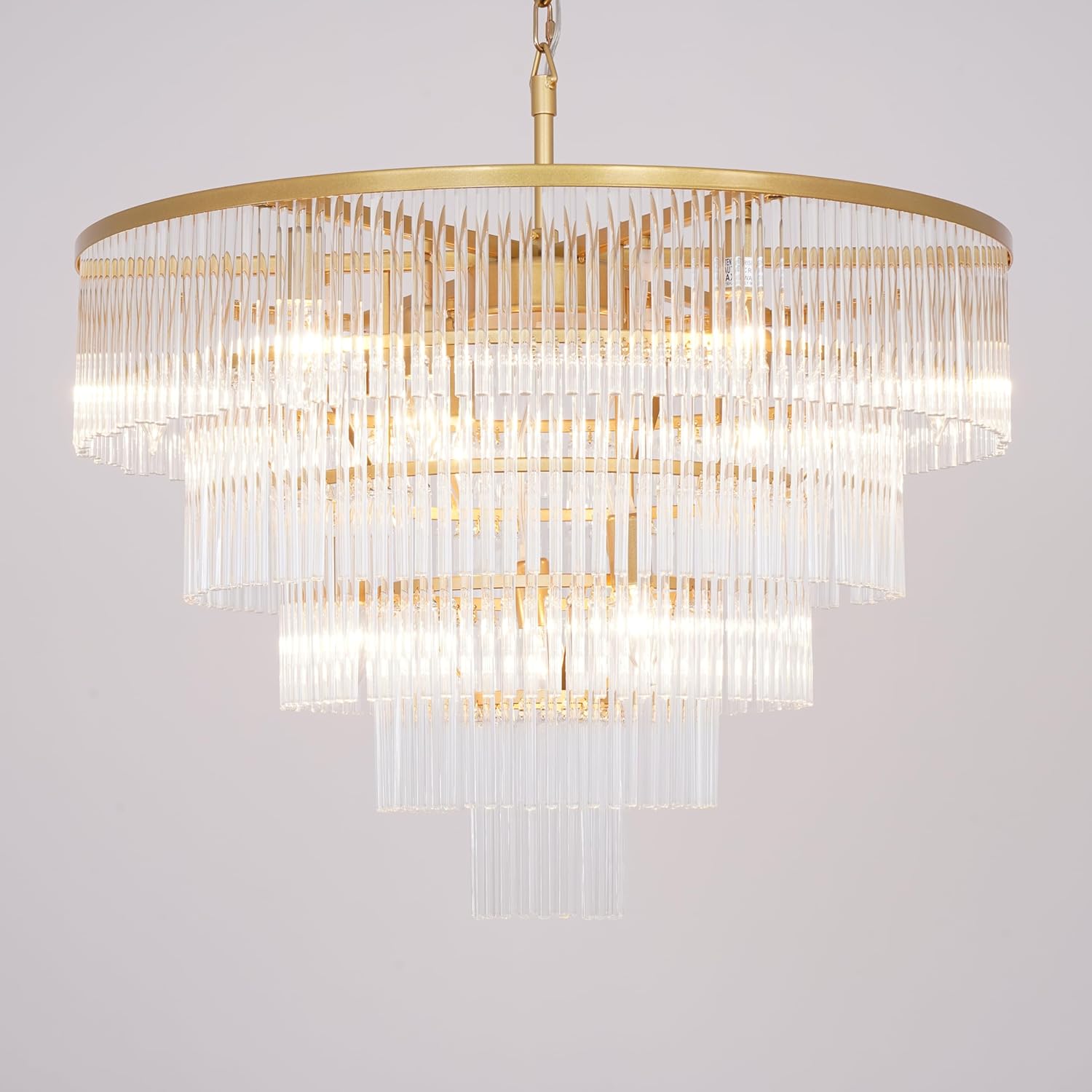 Luxury 5-Tier Gold Crystal Chandelier - 27.5