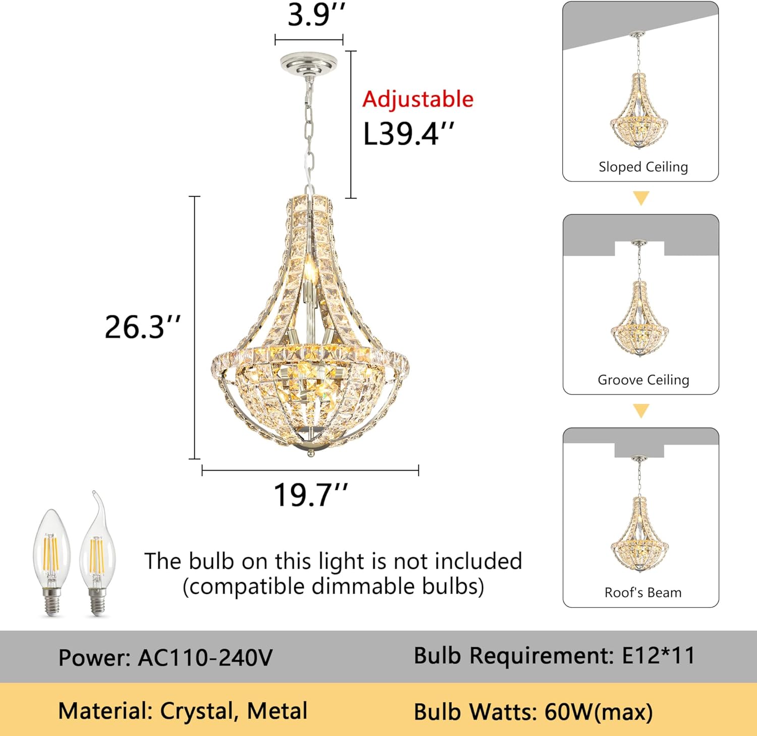 Luxury Crystal 11-Light Round Chandelier – Adjustable Height Gold Modern Tiered Ceiling Pendant Light