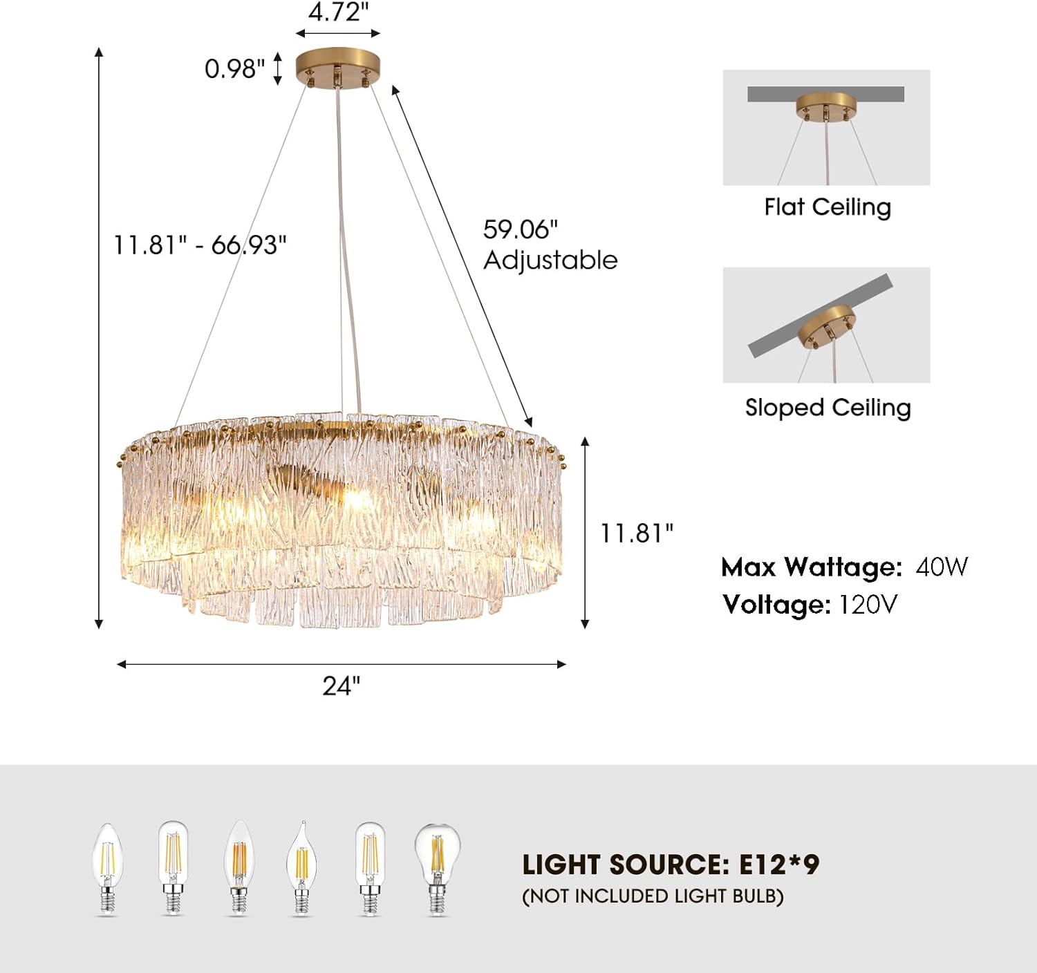 Large Gold Crystal Chandelier – 24