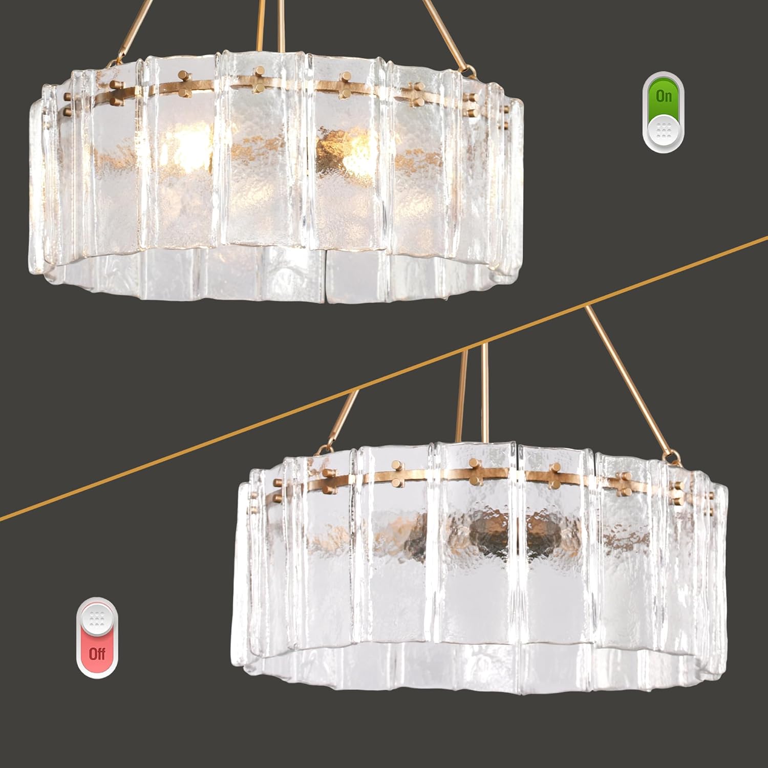 Modern Luxury Textured Glass Chandelier 24