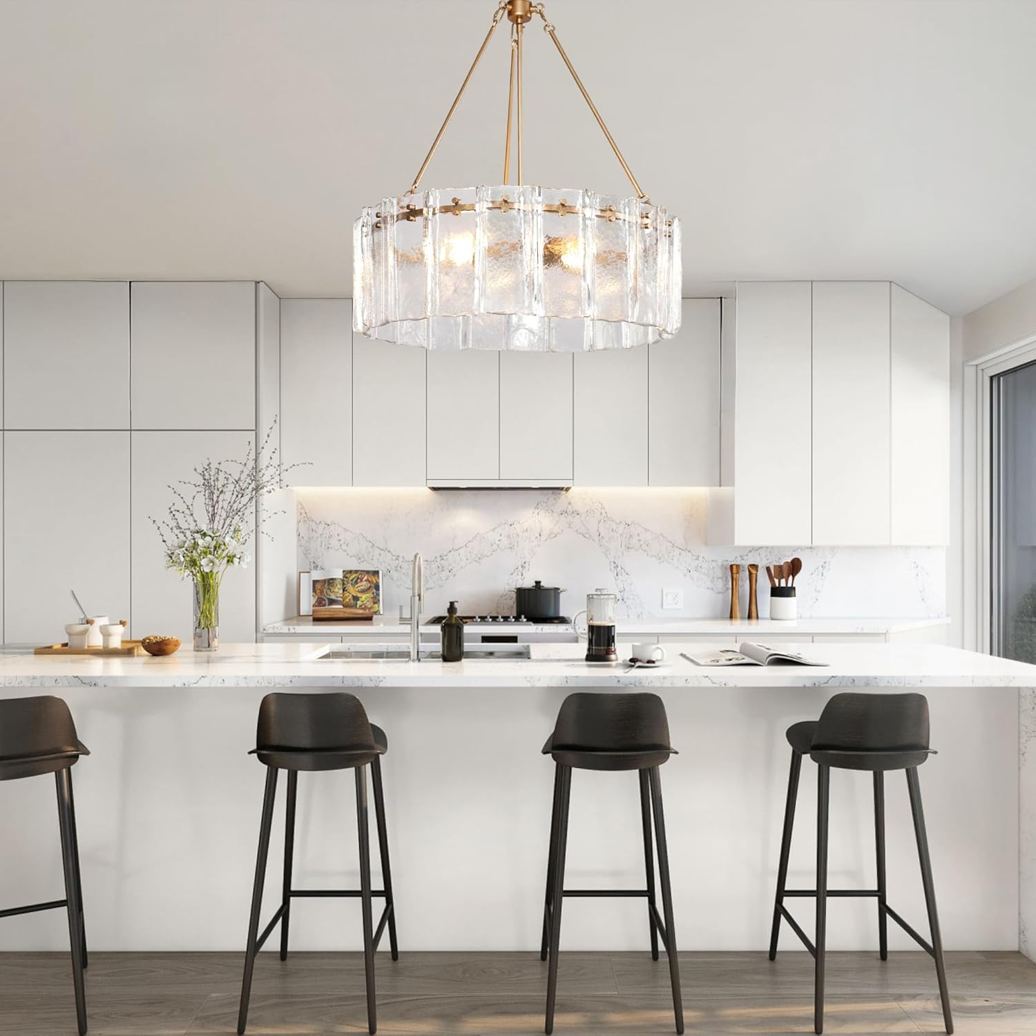 Modern Luxury Textured Glass Chandelier 24