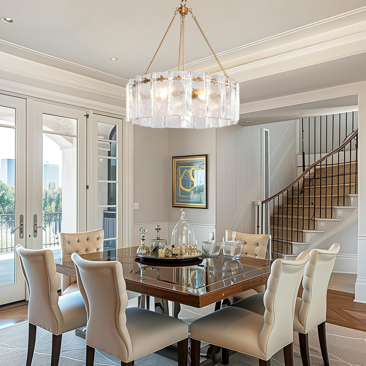 Modern Luxury Textured Glass Chandelier 24