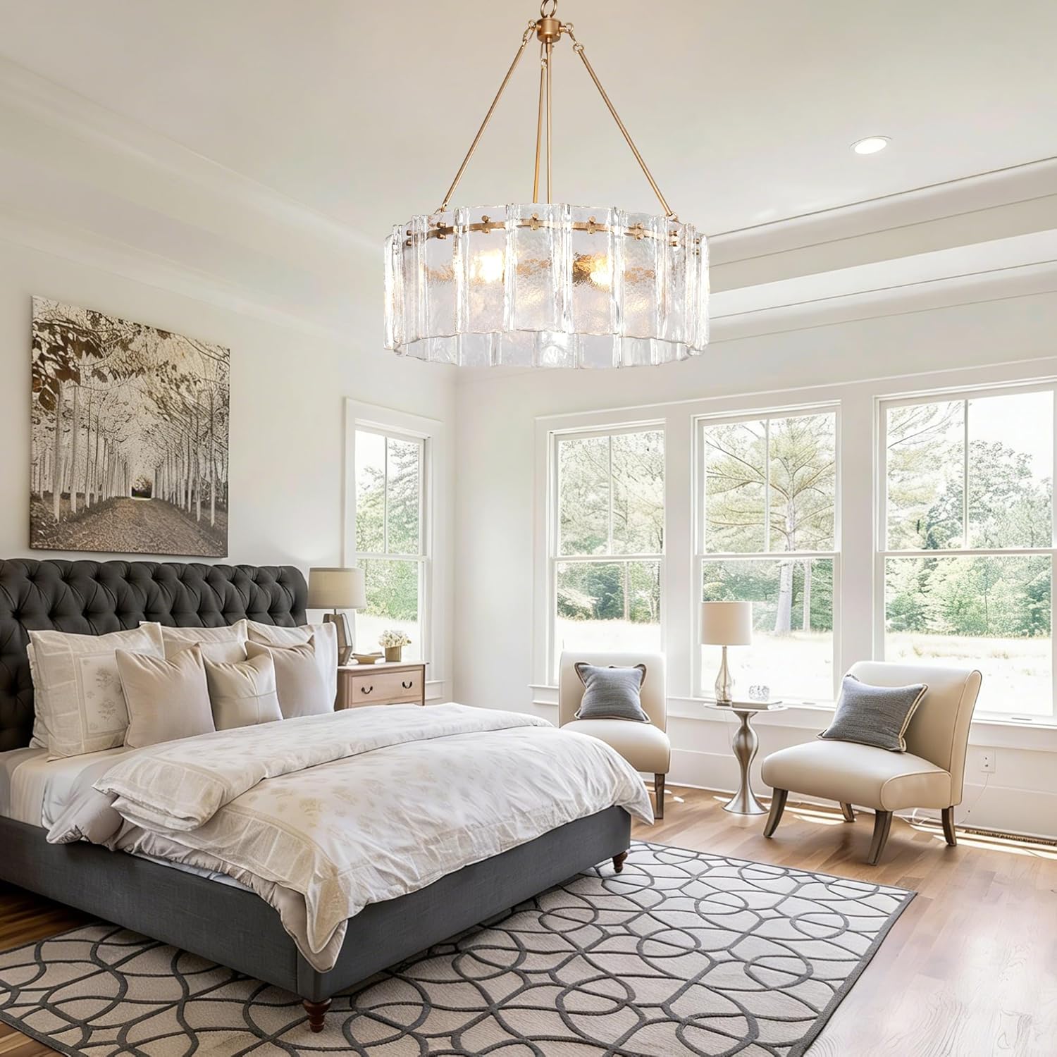 Modern Luxury Textured Glass Chandelier 24