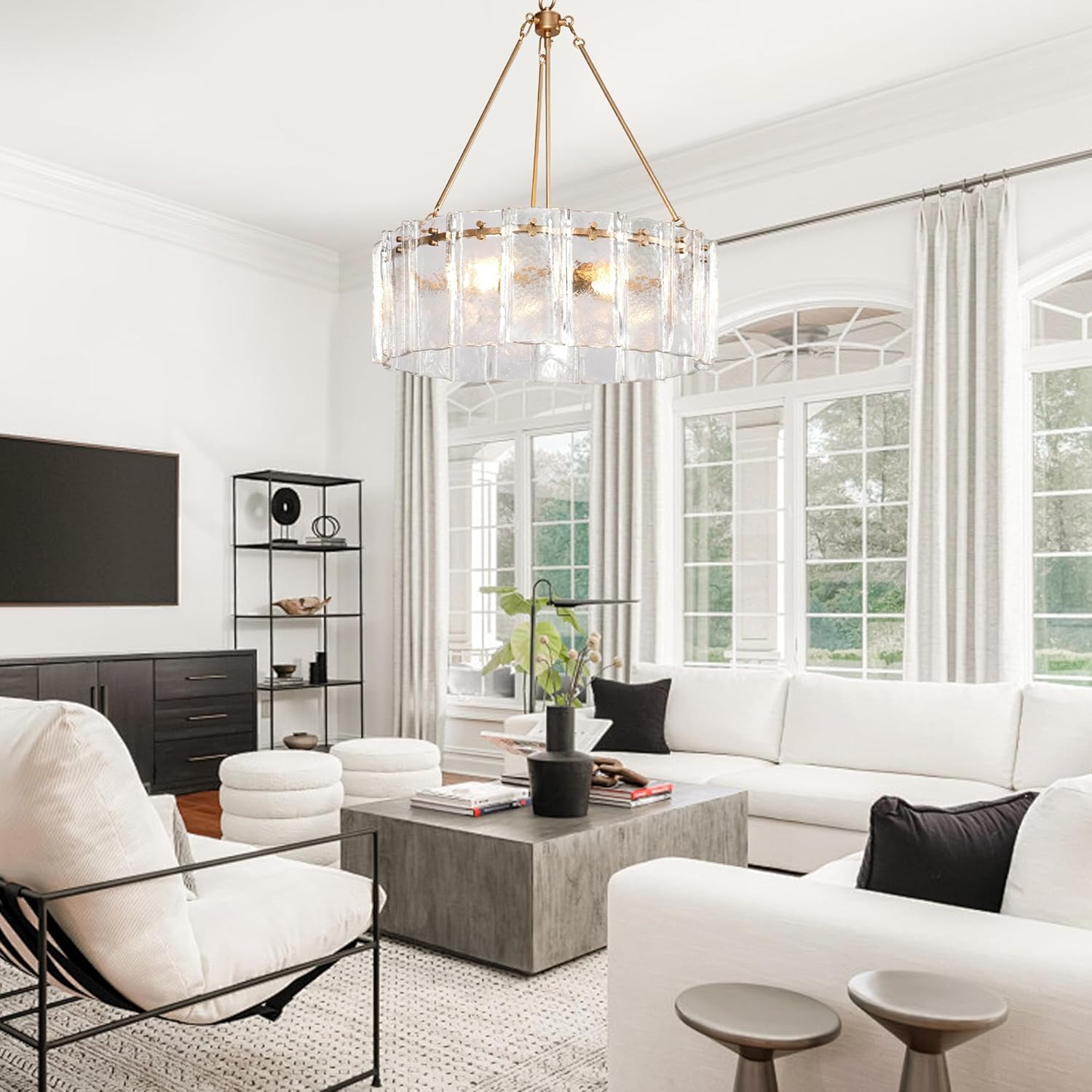 Modern Luxury Textured Glass Chandelier 24