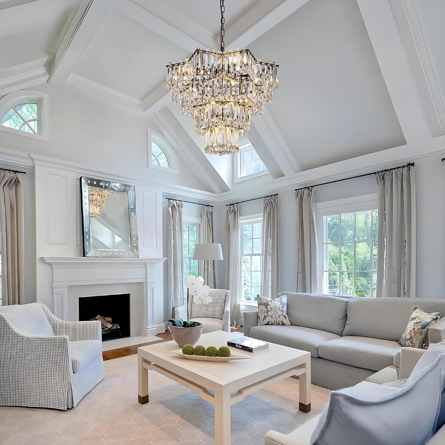 Luxury Octagon Tiered Crystal Chandelier – 23