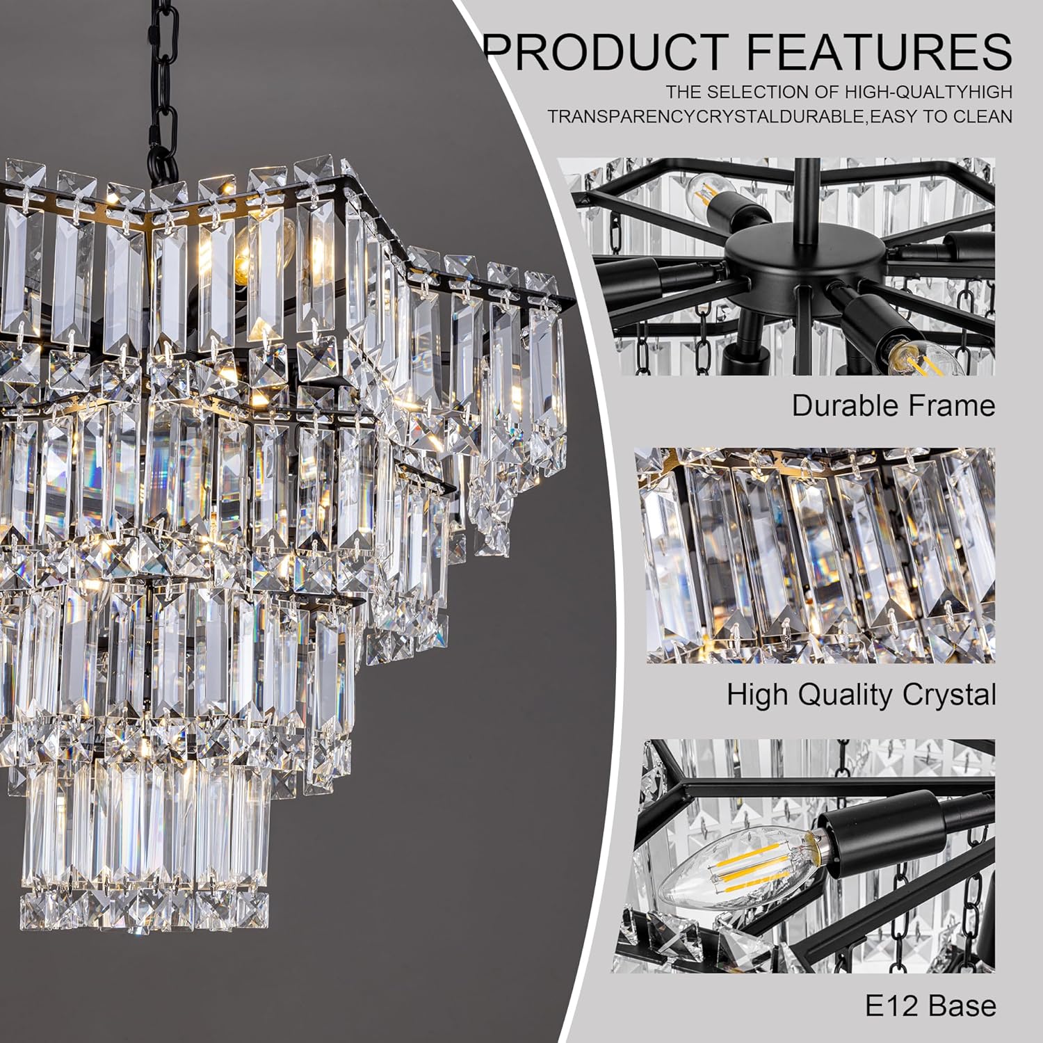 Luxury Octagon Tiered Crystal Chandelier – 23