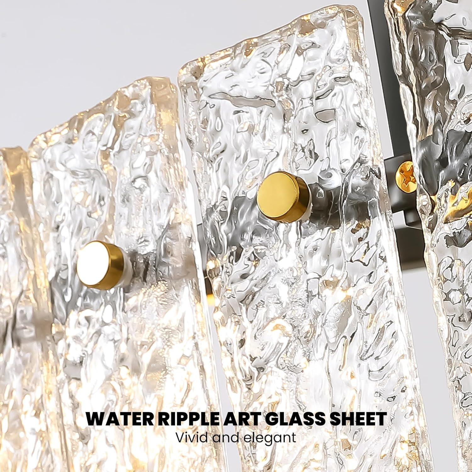 Modern Black and Gold Crystal Chandelier - 31.5