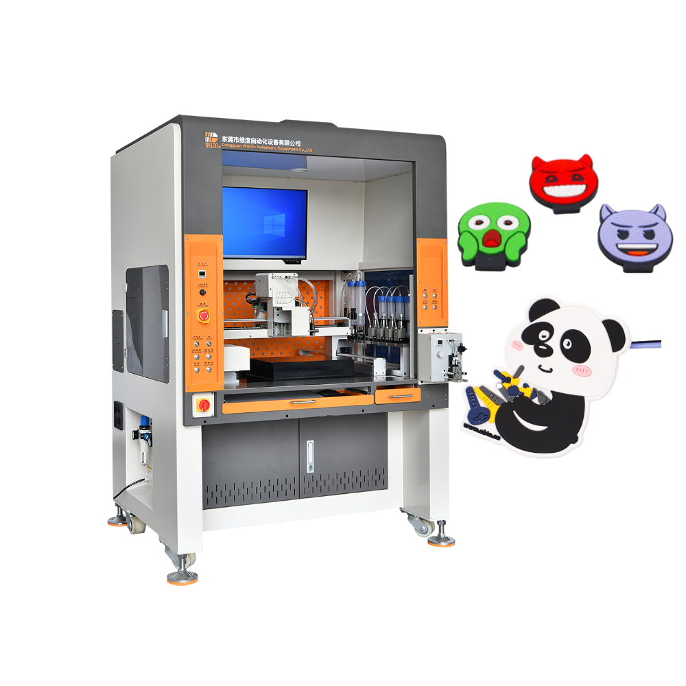 soft pvc rubber patch filling machine for phone cover decoration